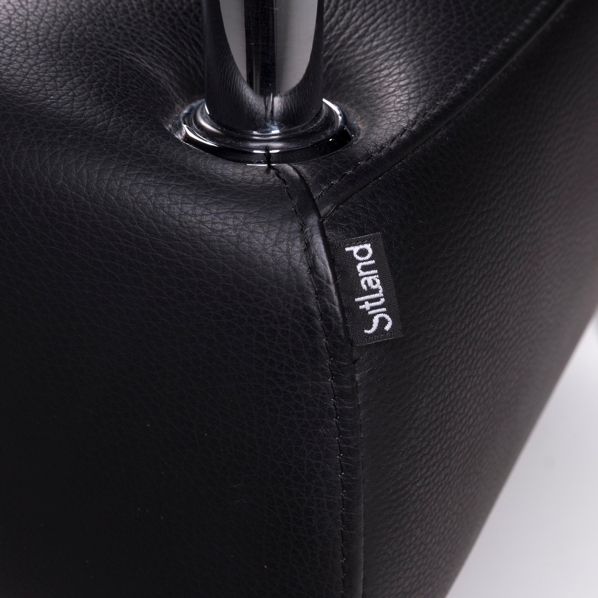 Sitland Leather Sofa Set Black 1 Three-Seat 2 Armchair 9