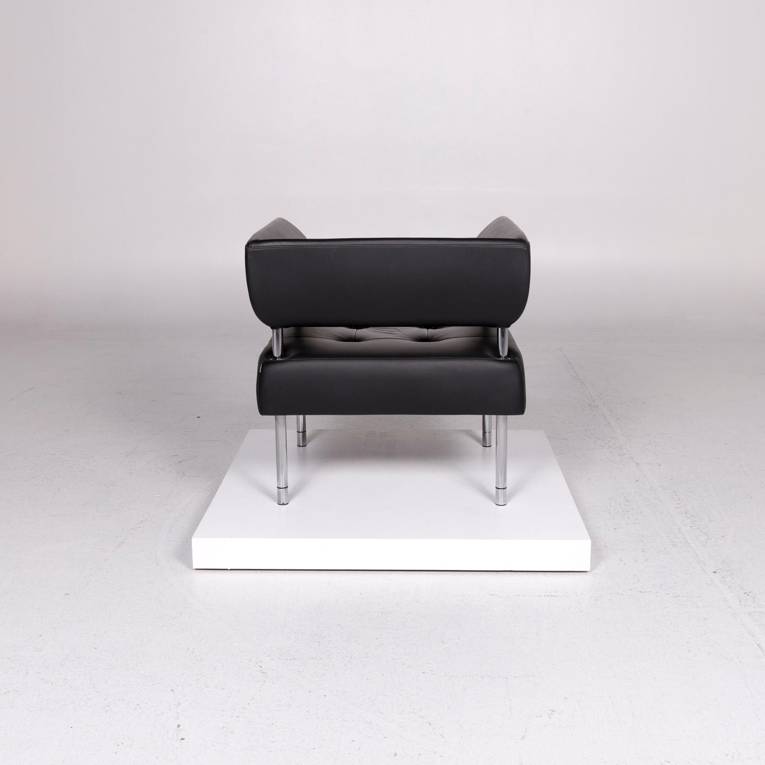 Sitland Leather Sofa Set Black 1 Three-Seat 2 Armchair 12