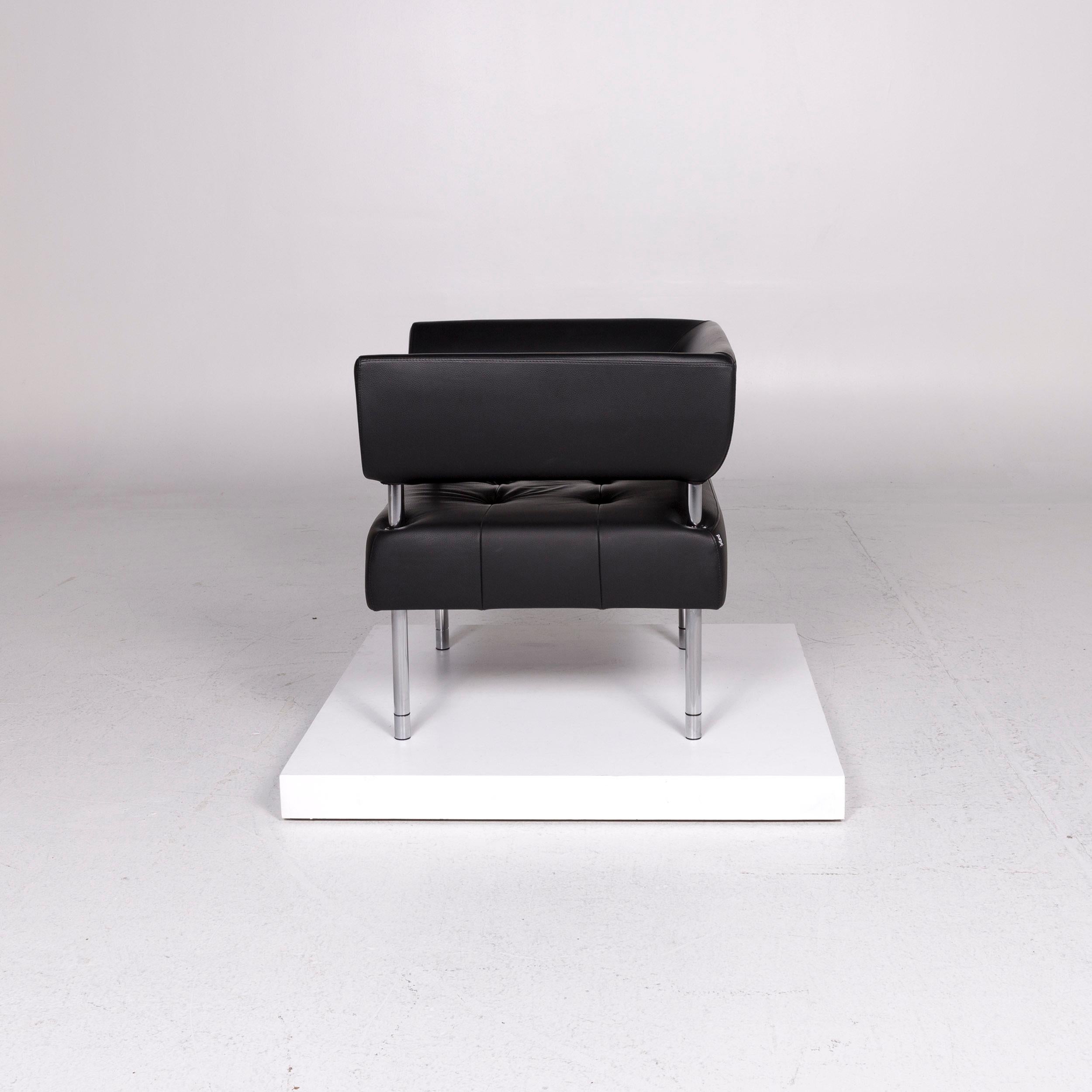 Sitland Leather Sofa Set Black 1 Three-Seat 2 Armchair 13