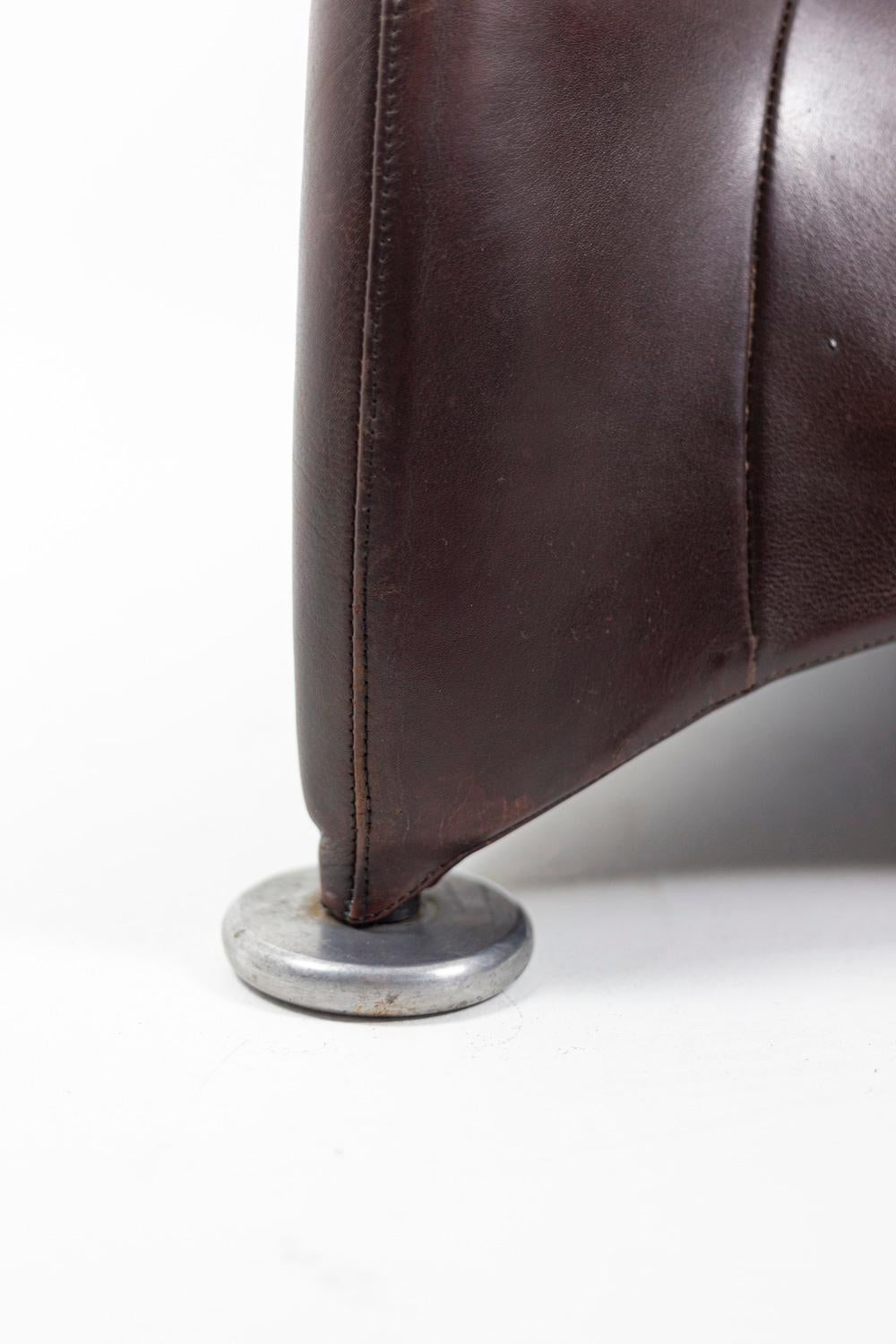 Gerard Van den Berg, Lounge Armchair in Leather, 1980s 4