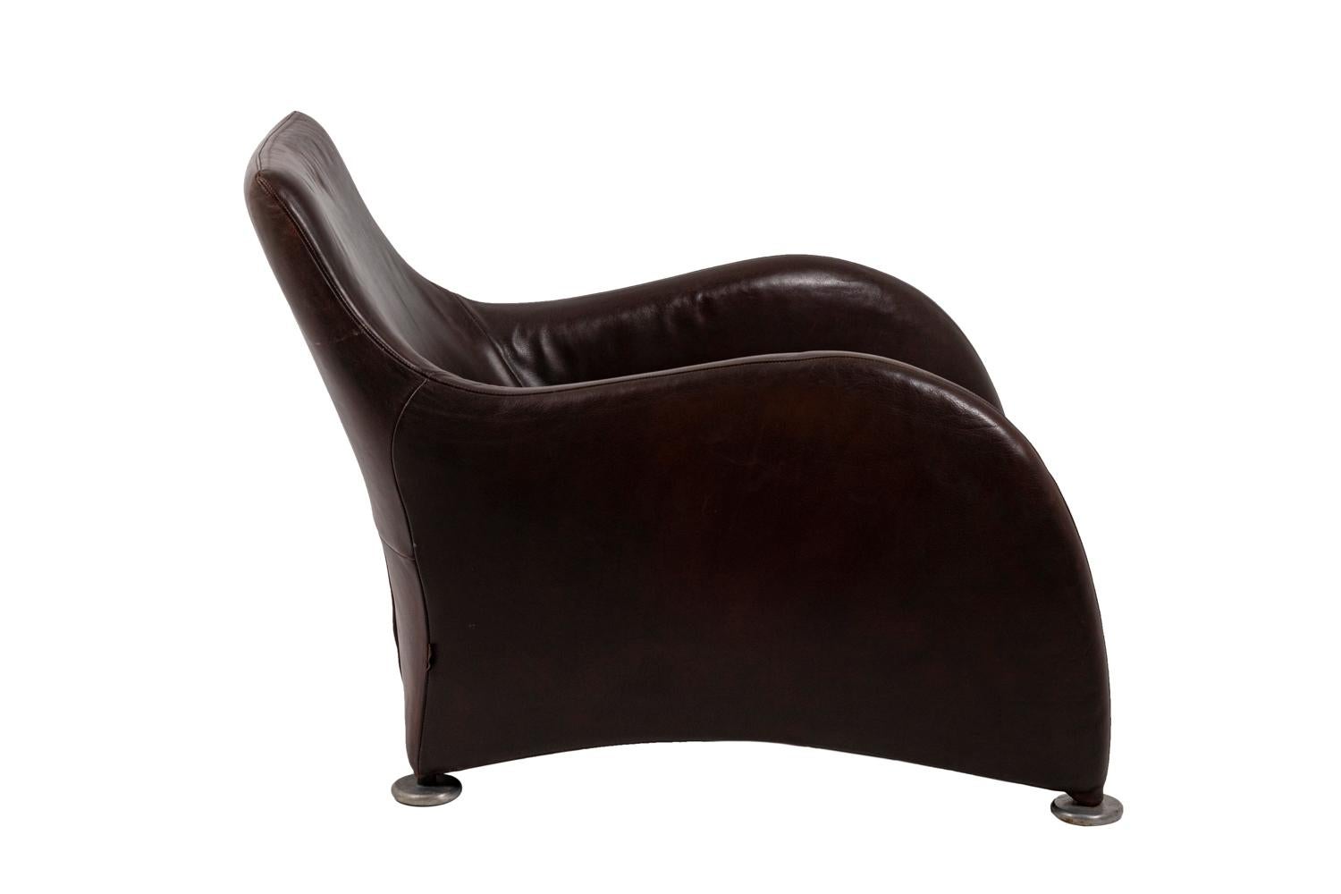 Modern Gerard Van den Berg, Lounge Armchair in Leather, 1980s