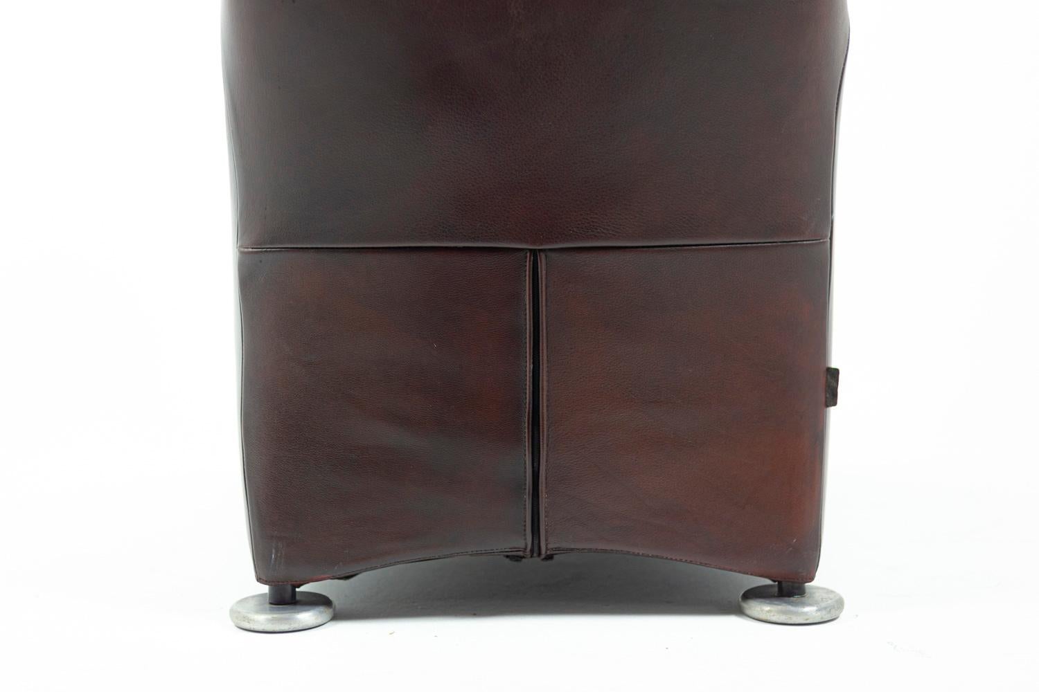Gerard Van den Berg, Lounge Armchair in Leather, 1980s 2