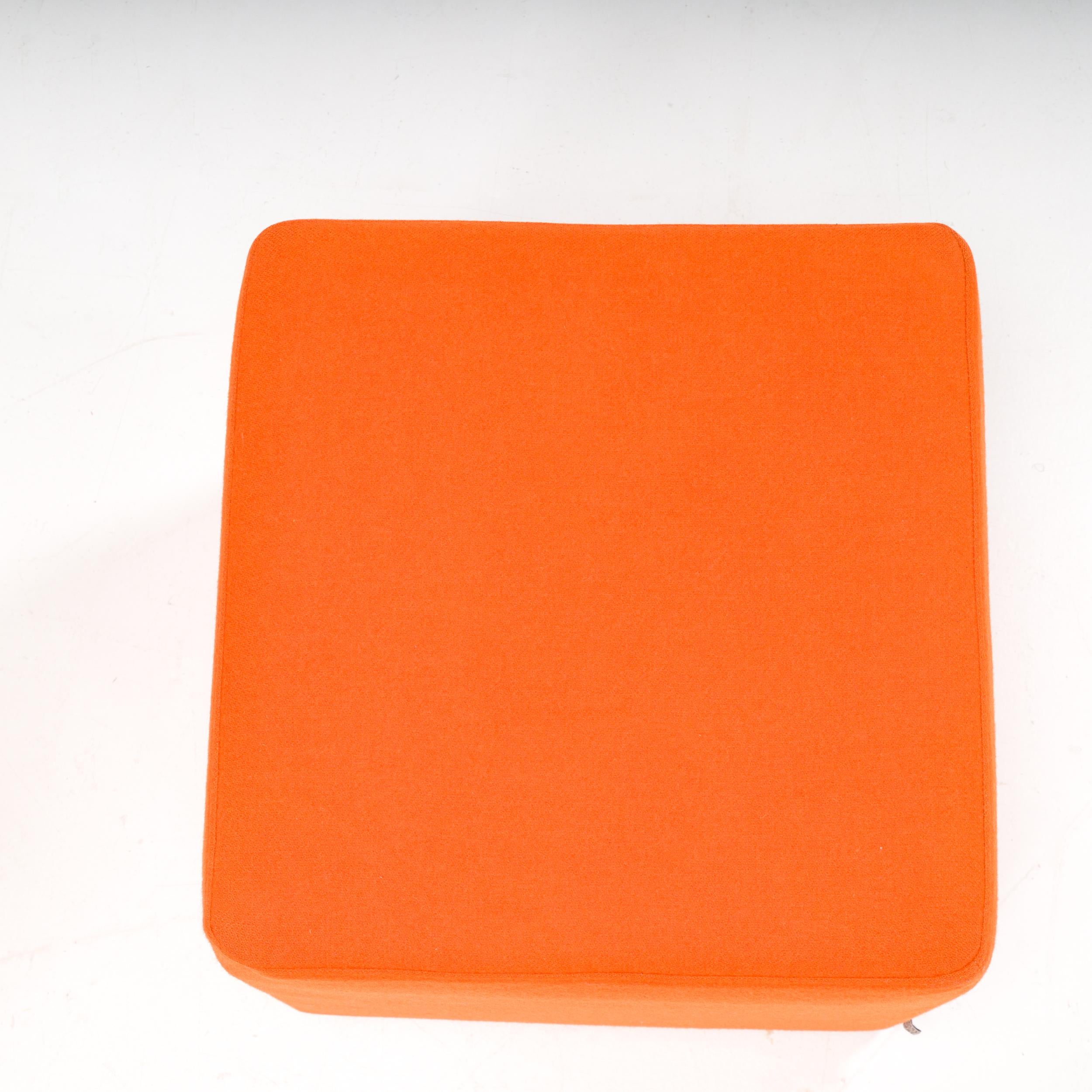 SITS Furniture Square Orange Fabric Small Stools, Set of 10 For Sale 3