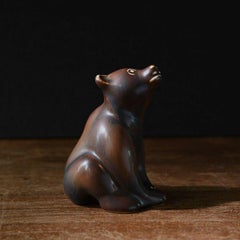Sitting Bear Figurine in Ceramic by Gunnar Nylund