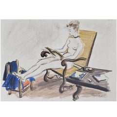 Sitting Beauty by Régis Manset, France, Mid-20th Century
