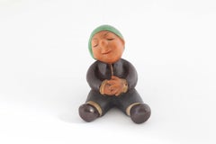 Sitting Ceramic Monk 'Book Support' Manufacture Walter Bosse, Vienna, 1950