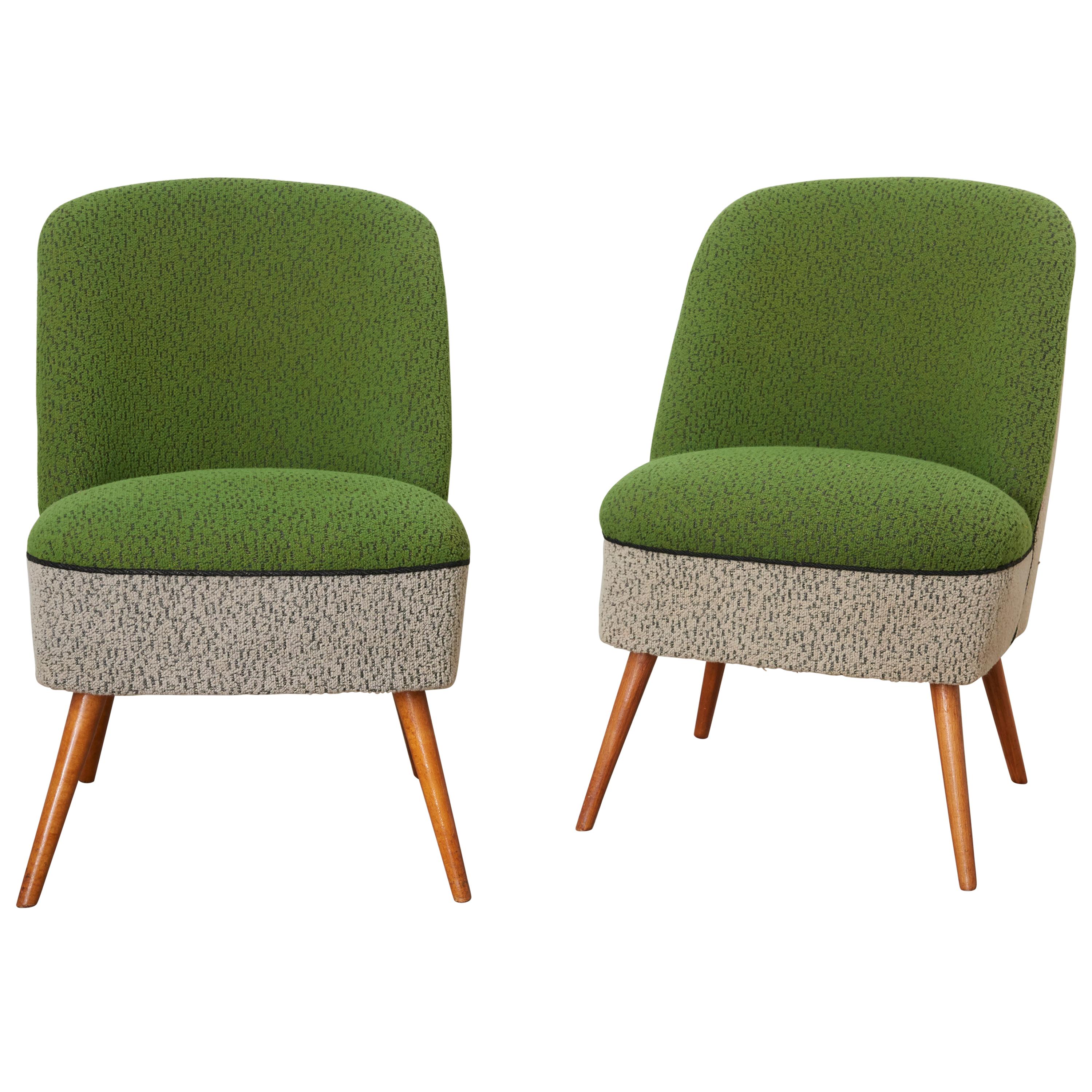 Sitting Group of Green and Gray 1950s Coctail Lounge Chairs, Switzerland