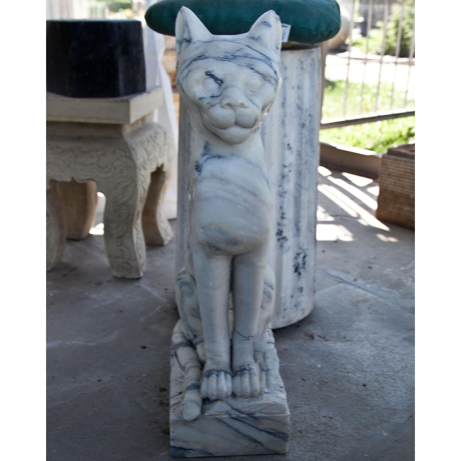 marble cat statue