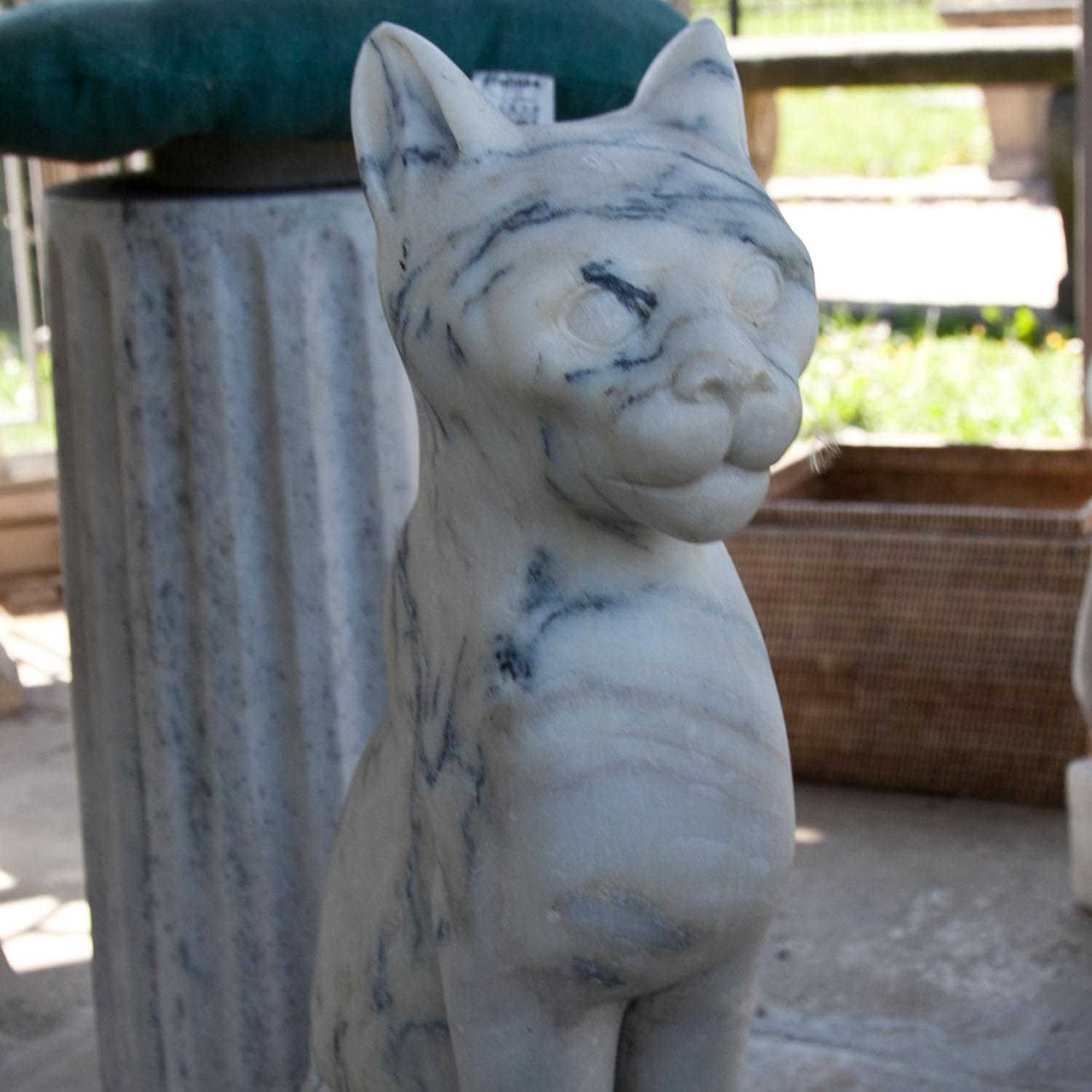 marble cat sculpture