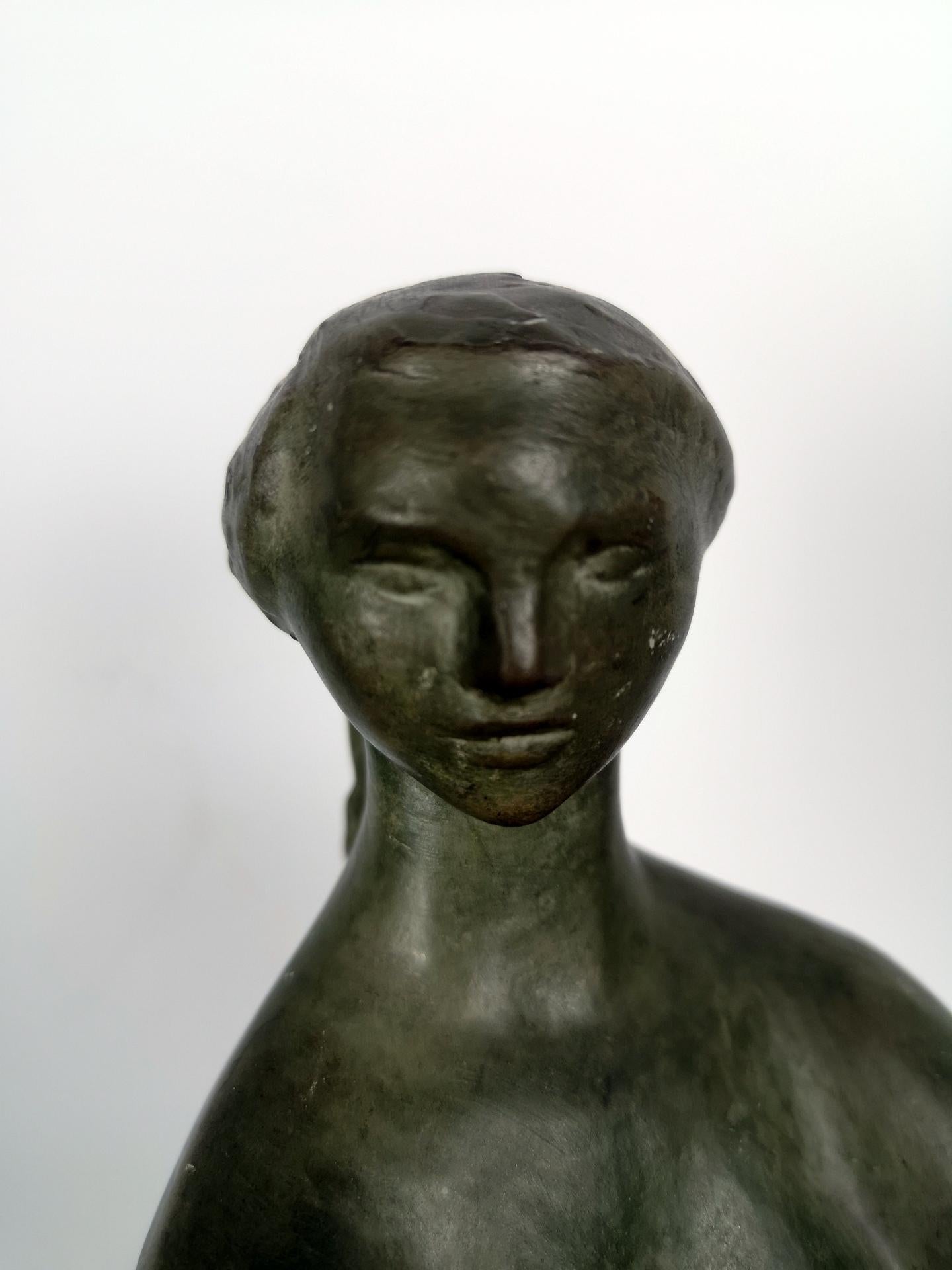 Scultura in ceramica terracotta Sitting Nude di Somogyi, anni '60 in vendita 7