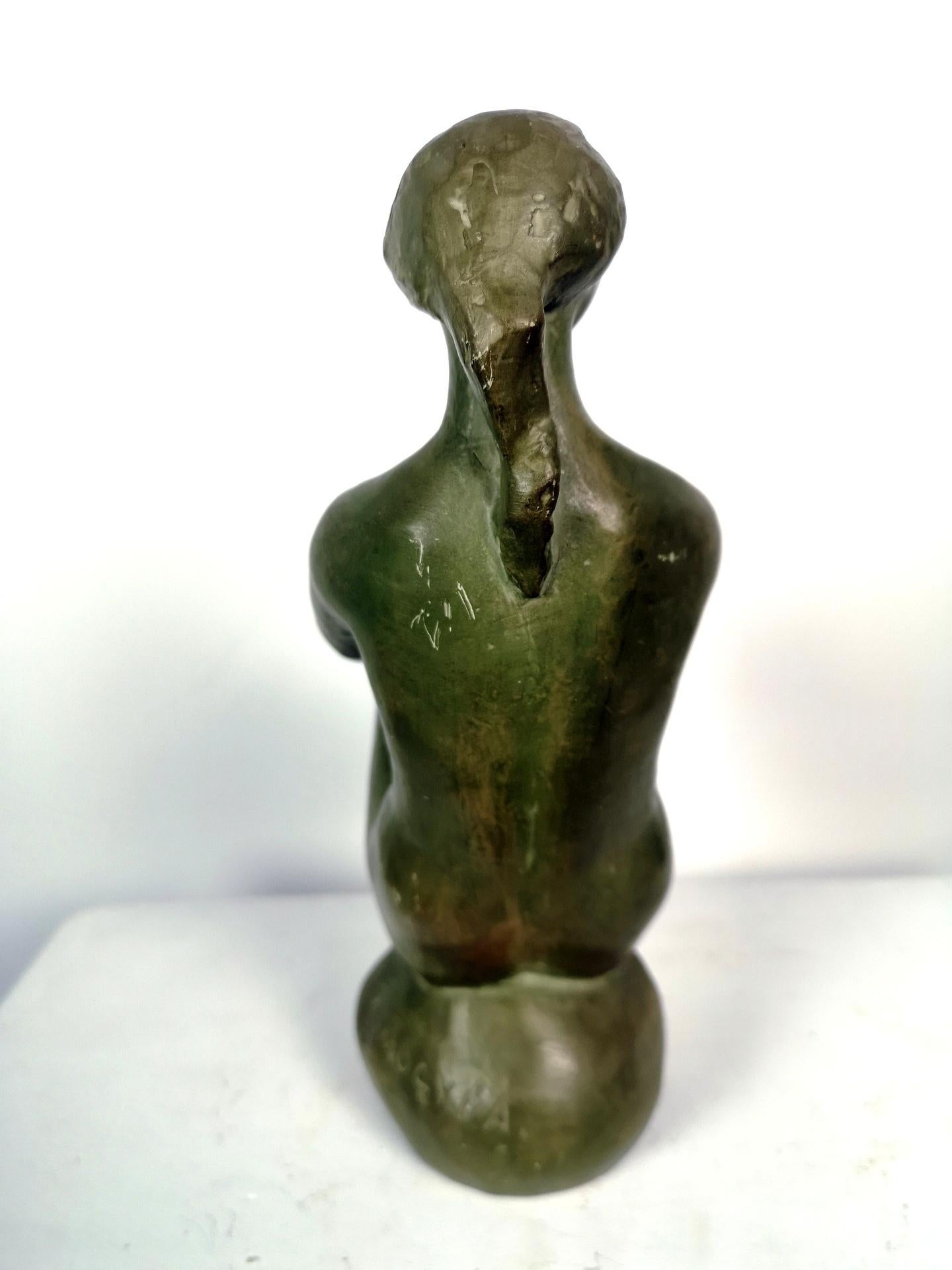 Late 20th Century Sitting Nude Terracota Ceramic Sculpture by Somogyi, 1960s For Sale