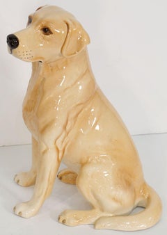 Sitting Yellow Lab Dog Figure by Beswick Pottery 'Fireside Model'