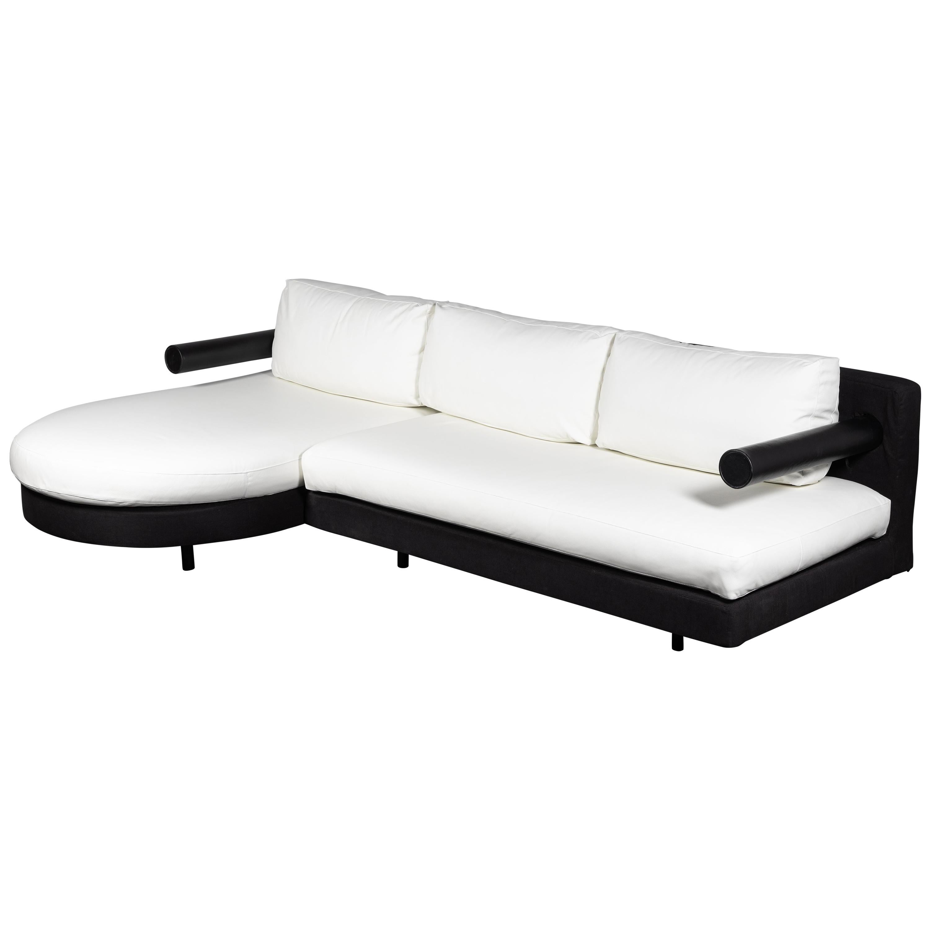 "Sity" Sectional Sofa in White Leather by Citterio for B&B Italia
