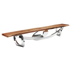 Sitz! Panchina in Wood Wood e acciaio inossidabile lucidato di Barberini & Gunnell
