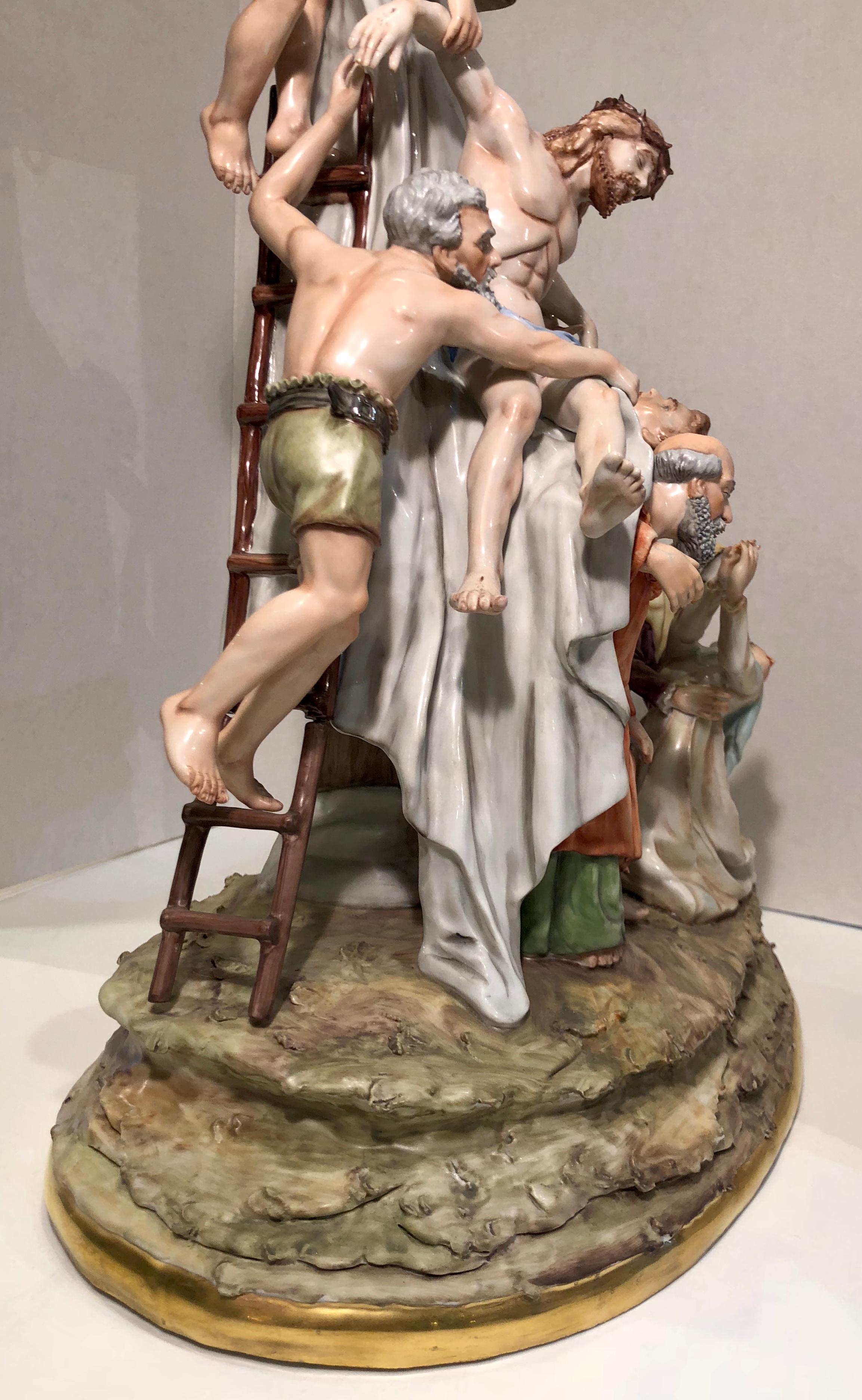 Sitzendorf Germany 13th Station of the Cross Museum Quality Porcelain Scene For Sale 1