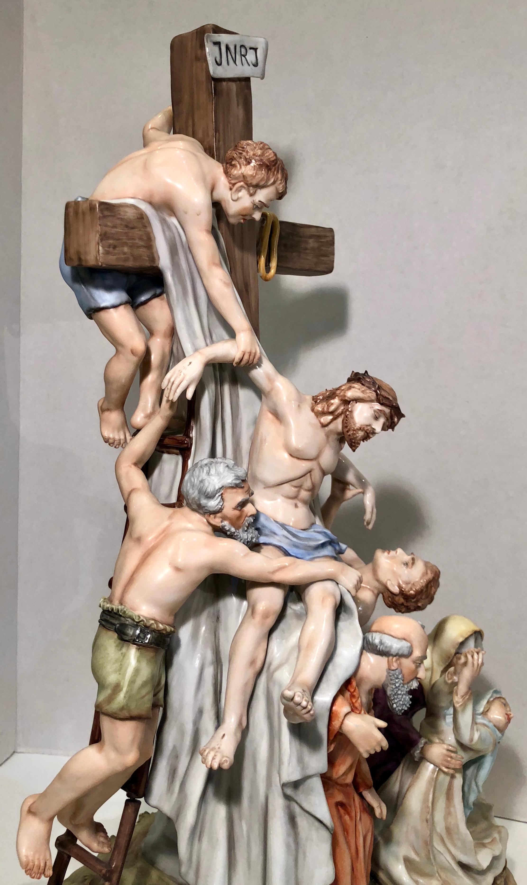 Sitzendorf Germany 13th Station of the Cross Museum Quality Porcelain Scene For Sale 2