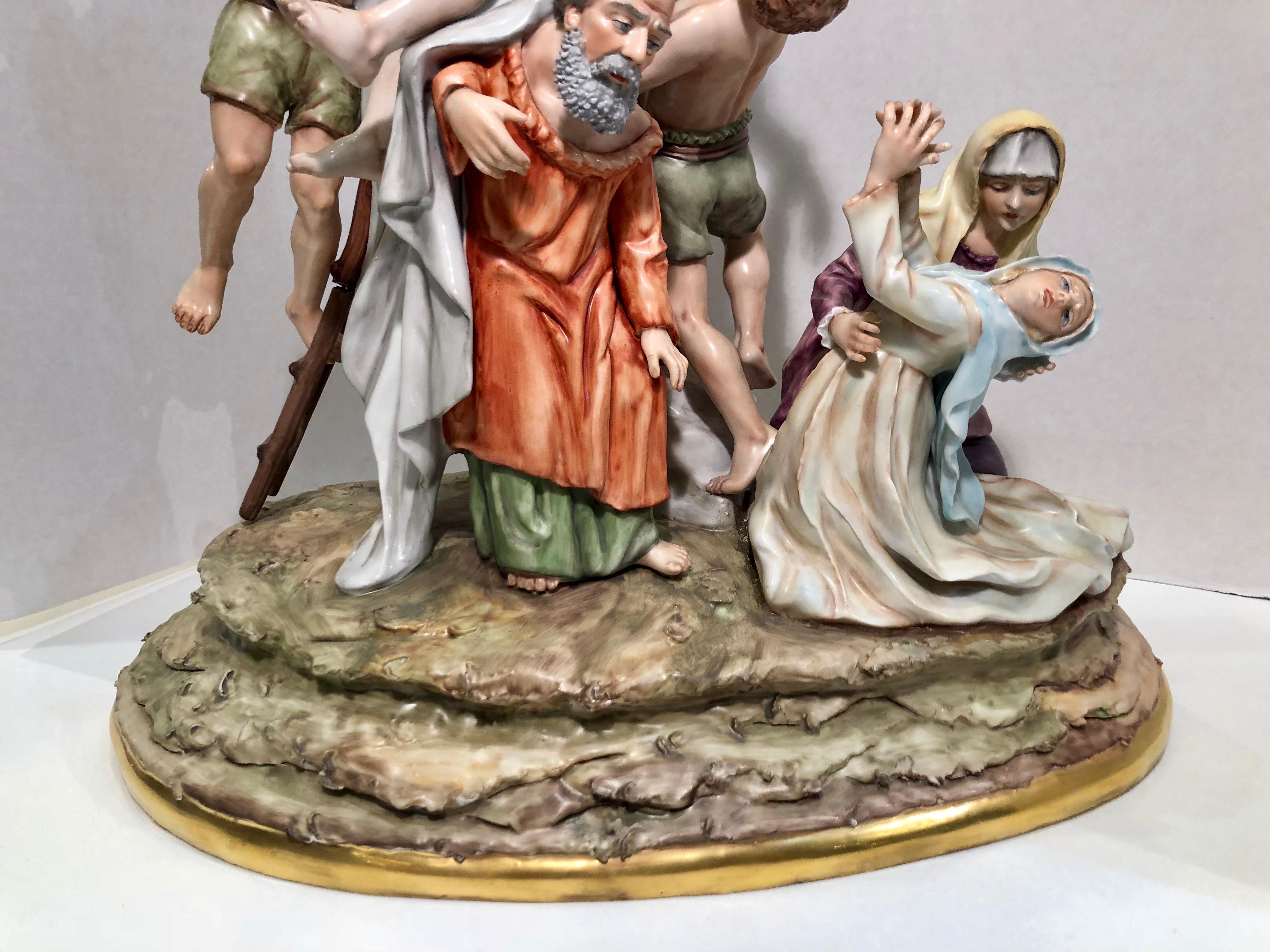 Sitzendorf Germany 13th Station of the Cross Museum Quality Porcelain Scene For Sale 3
