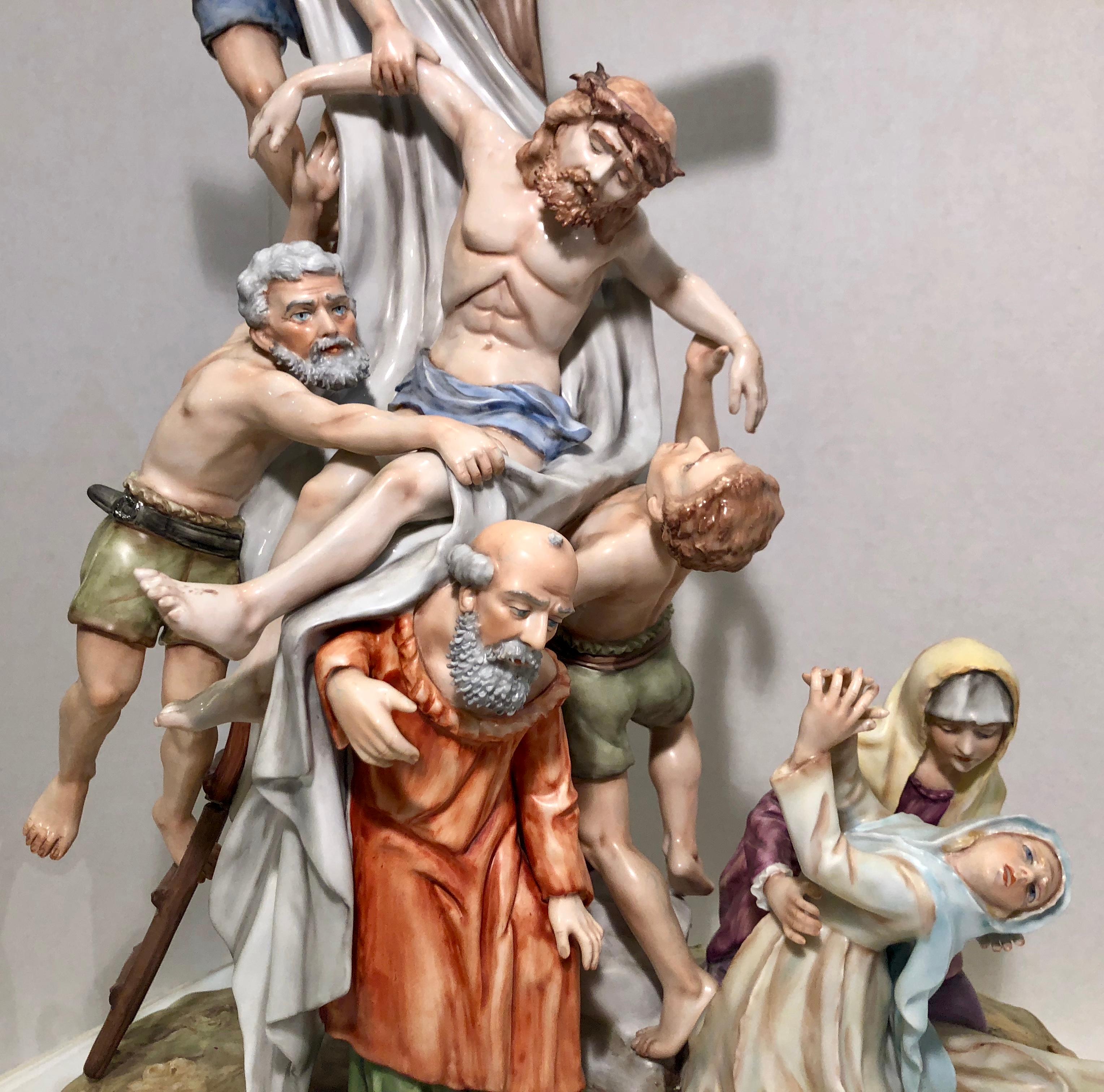 Sitzendorf Germany 13th Station of the Cross Museum Quality Porcelain Scene For Sale 4