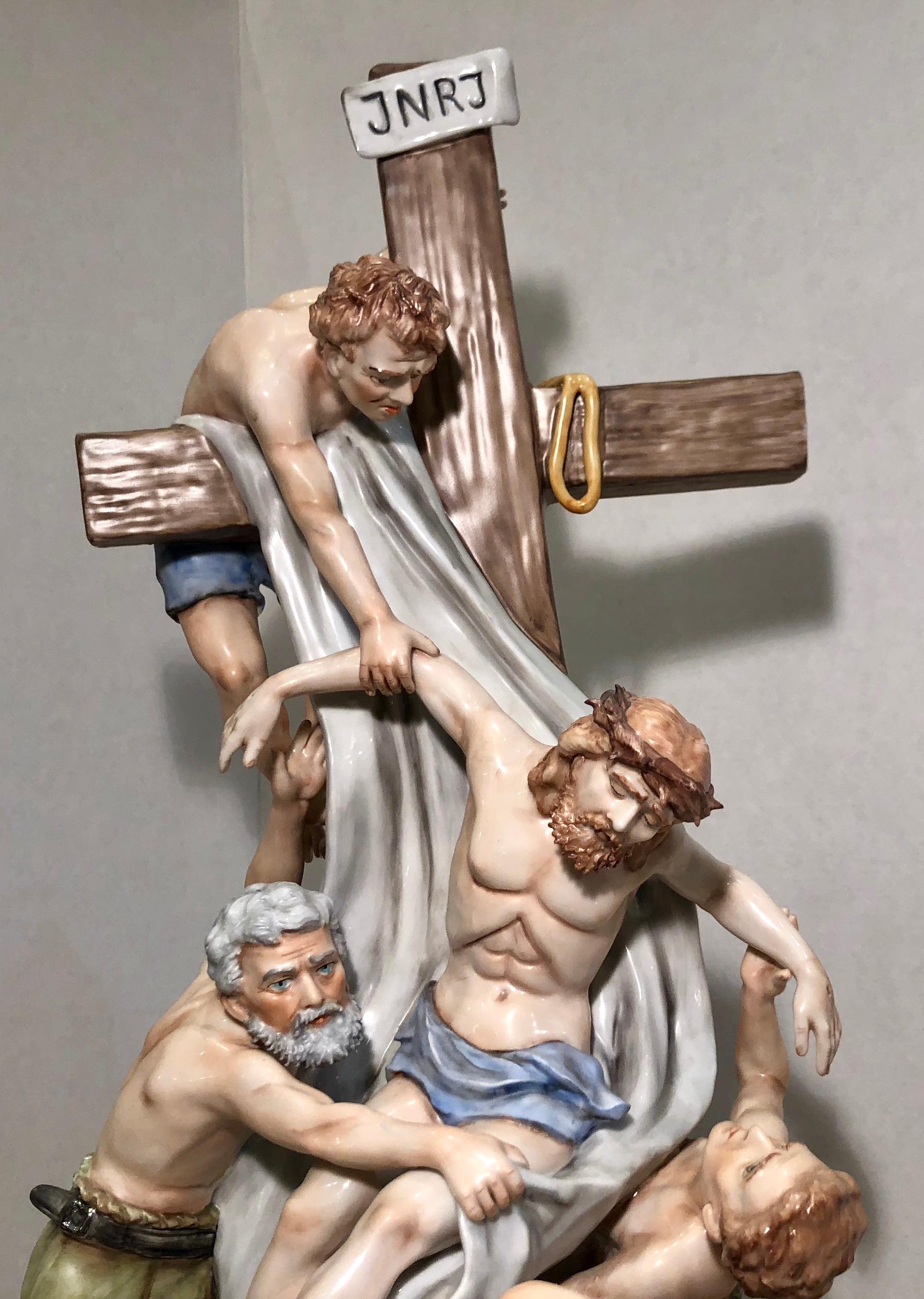 Sitzendorf Germany 13th Station of the Cross Museum Quality Porcelain Scene For Sale 5