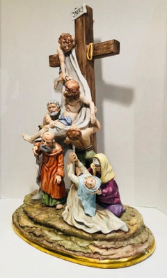 Sitzendorf Germany 13th Station of the Cross Museum Quality Porcelain Scene
