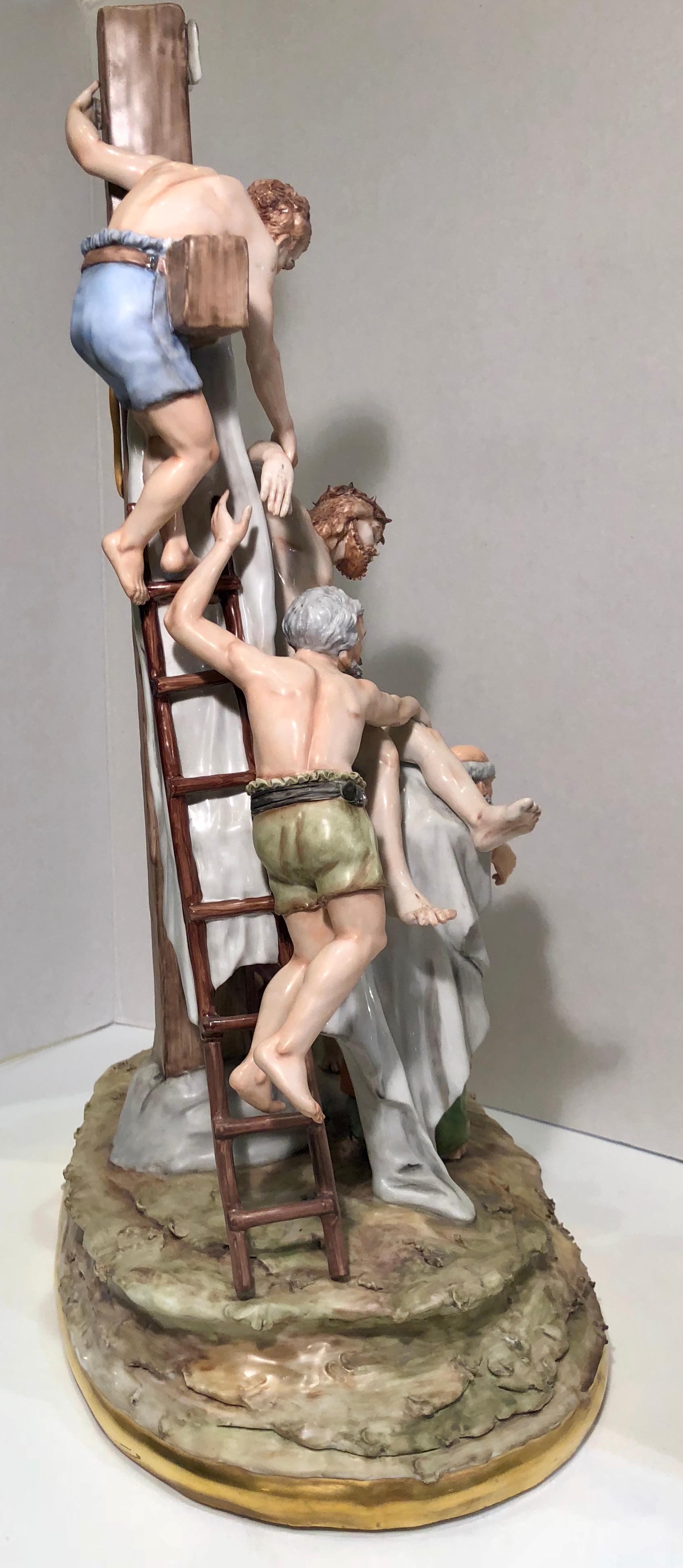 Sitzendorf Alemania 13ª Estación de la Cruz Escena de porcelana de calidad de museo Al fuego en venta