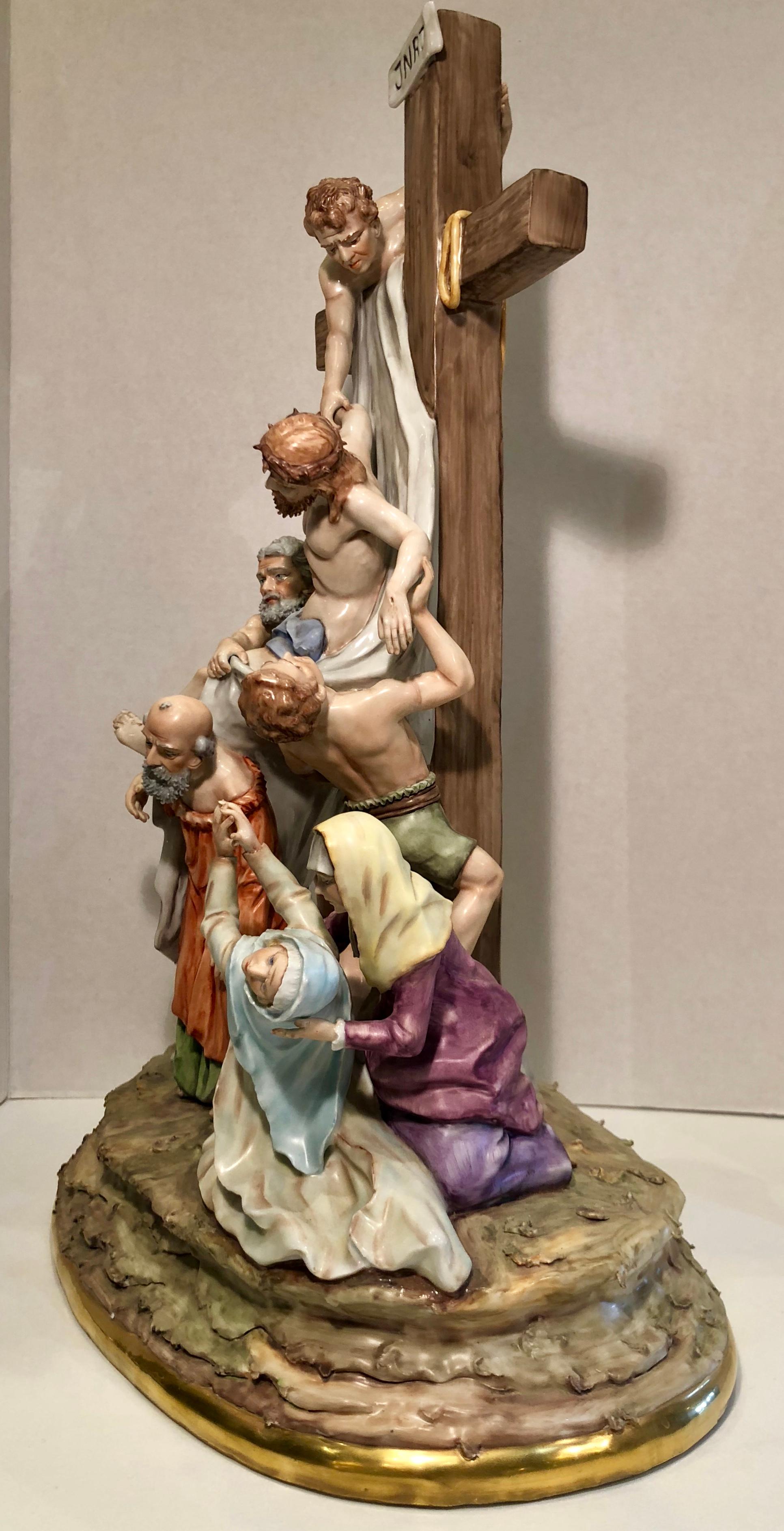 Other Sitzendorf Germany 13th Station of the Cross Museum Quality Porcelain Scene For Sale