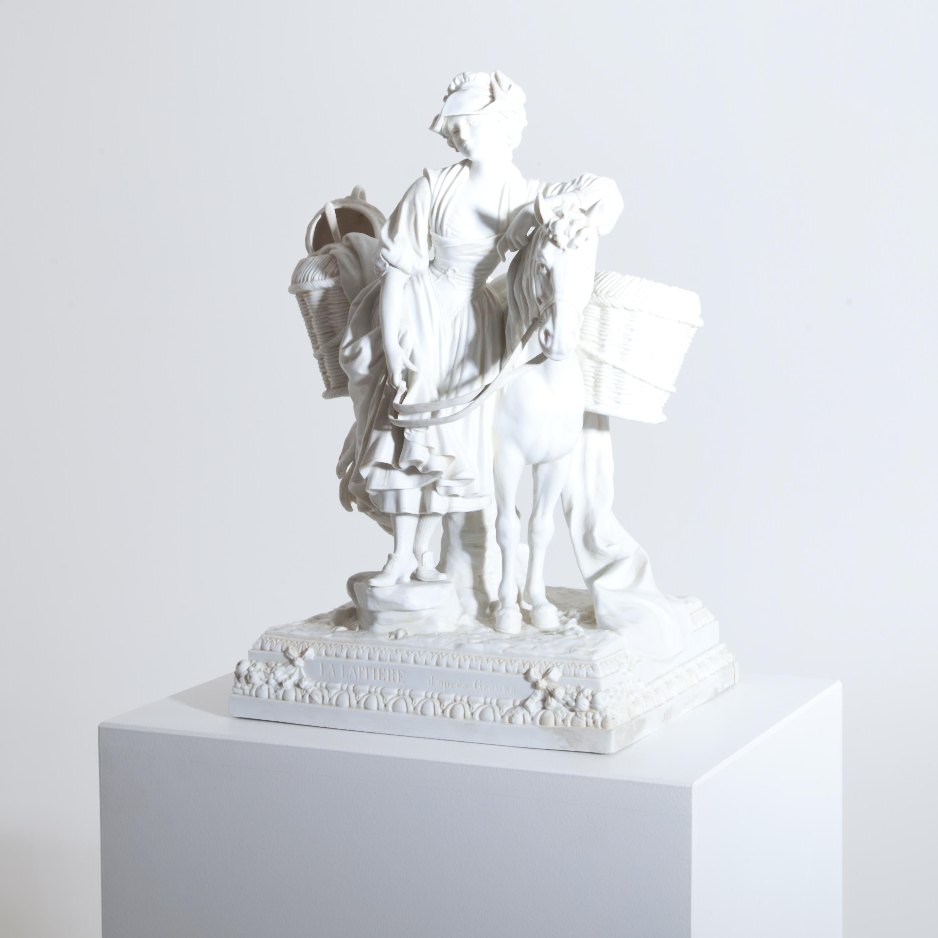 Sitzendorf 'La Laitière' after Greuze, Early 20th Century In Good Condition In Greding, DE