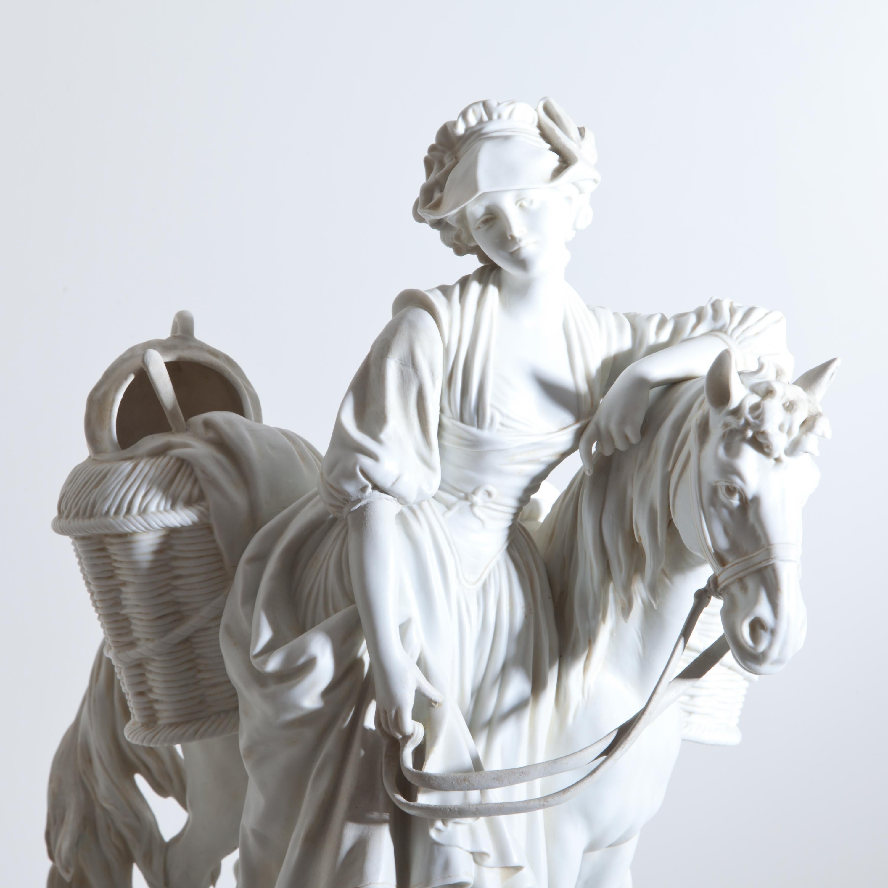 Porcelain Sitzendorf 'La Laitière' after Greuze, Early 20th Century
