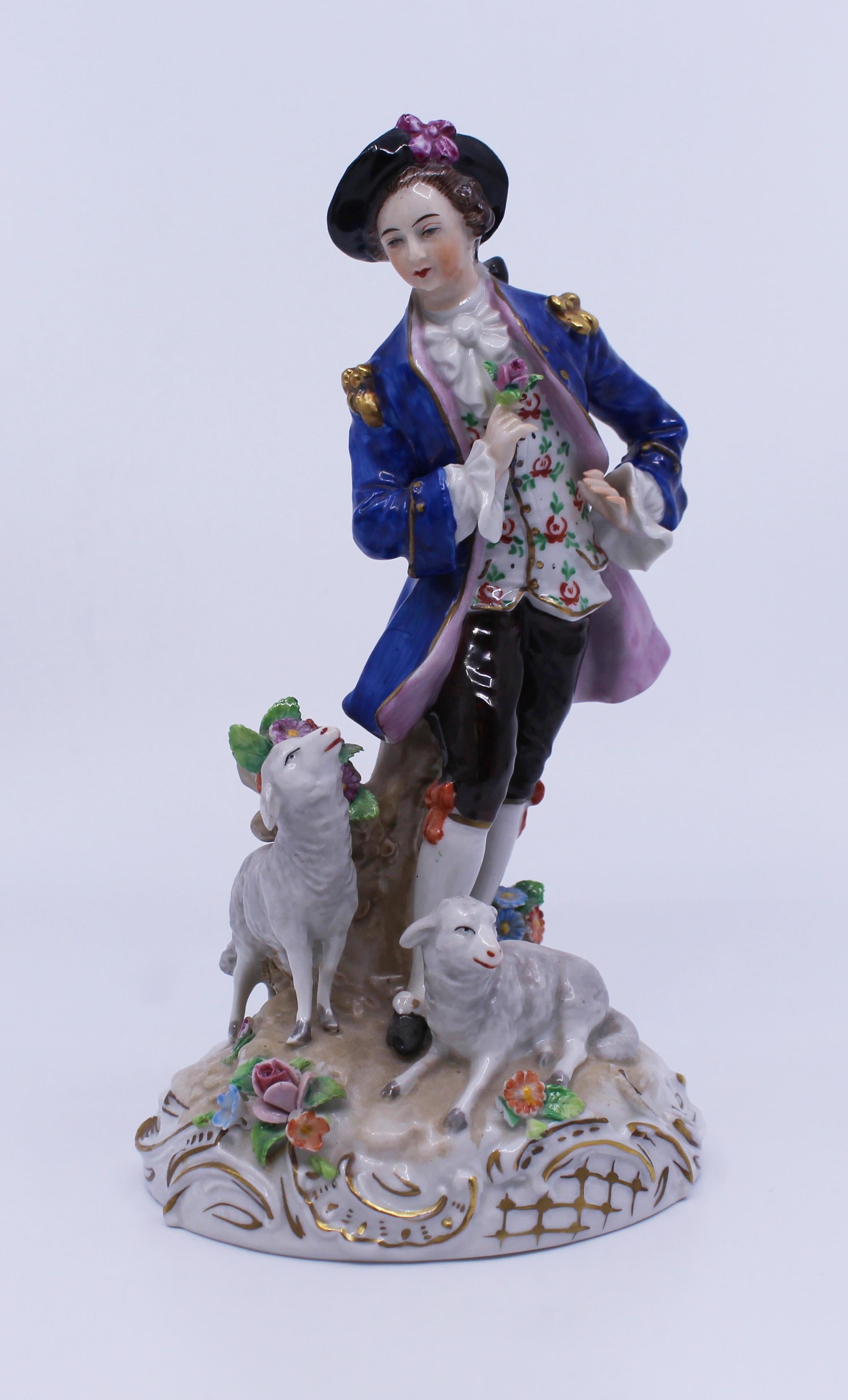 Sitzendorf Porcelain Nobleman with Lambs Figurine


Mid 20th c., c.1950

Manufactured by Sitzendorf, Germany

Width 10 cm / 3 3/4 in

Depth 8 cm / 3 in

Height 18 cm / 7 in

Good condition. Very small chip to flower as pictured
