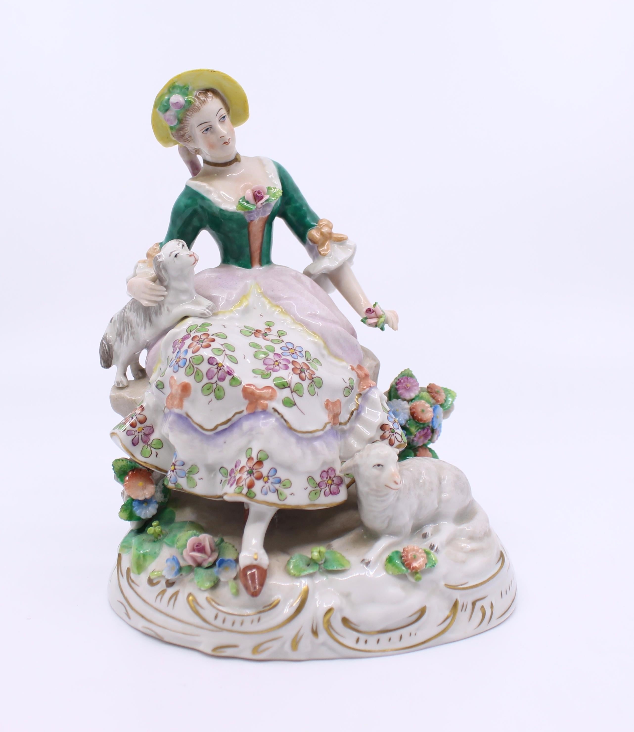 Sitzendorf Porcelain Shepherdess Figurine


Mid 20th c., c.1950

Manufactured by Sitzendorf, Germany

Width 12 cm / 4 1/2 in

Depth 9 cm / 3 1/2 in

Height 15.5 cm / 6 in

Very good condition. No chips to fingers or flowers
