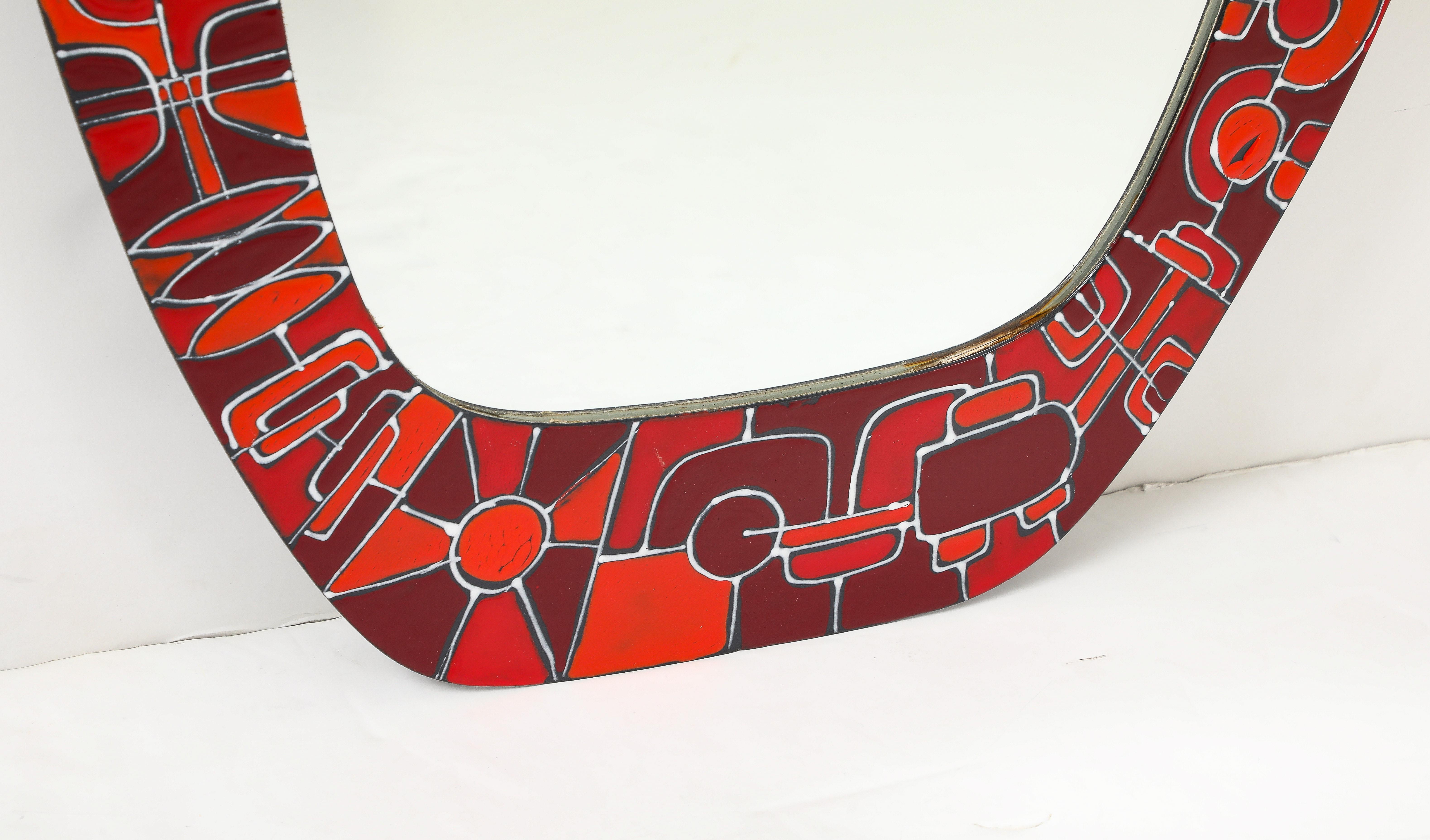 Siva Poggibonsi Miroir mural italien en émail des années 1960 en vente 4