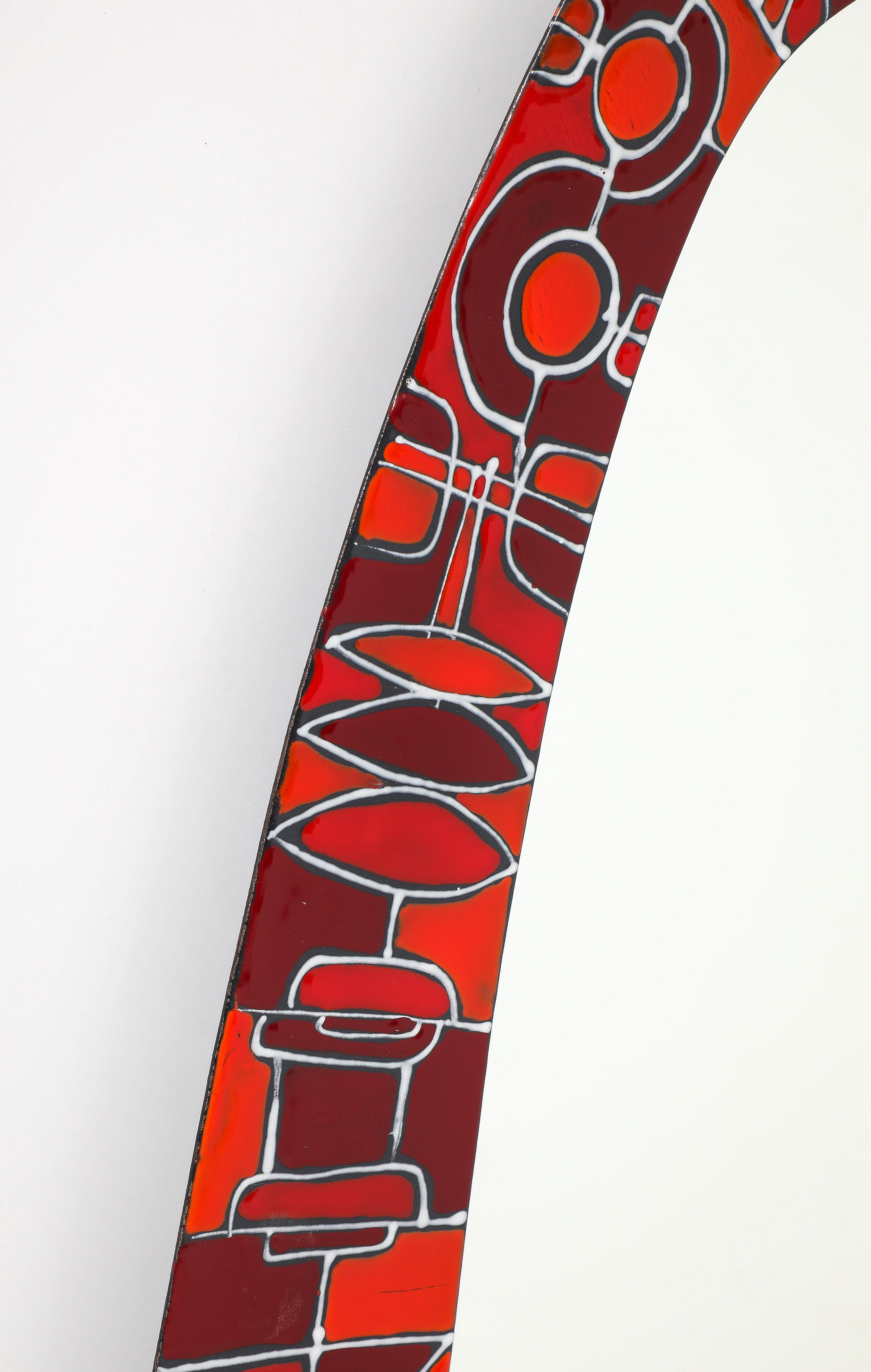 Mid-Century Modern Siva Poggibonsi Miroir mural italien en émail des années 1960 en vente