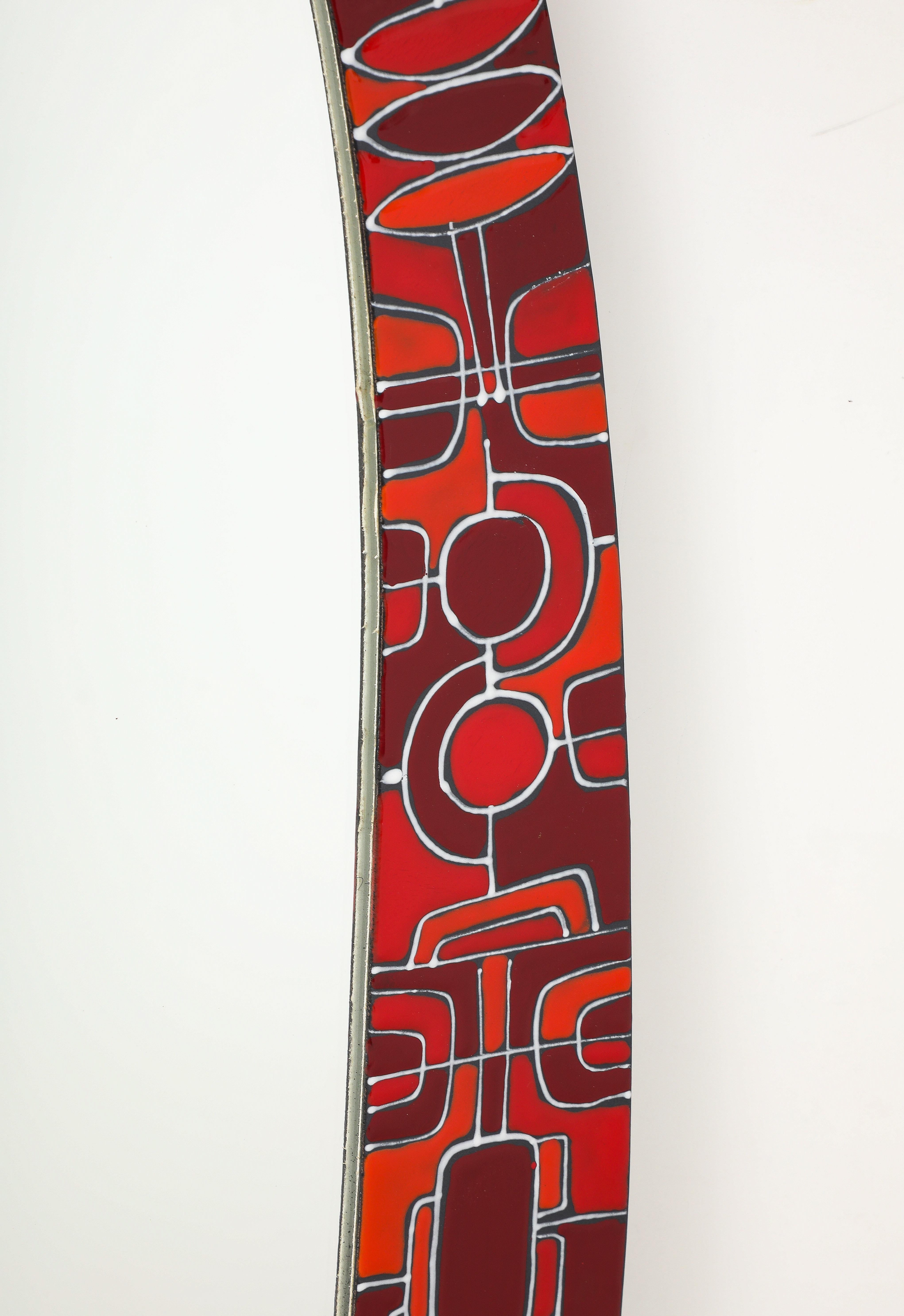 Siva Poggibonsi Miroir mural italien en émail des années 1960 Bon état - En vente à New York, NY