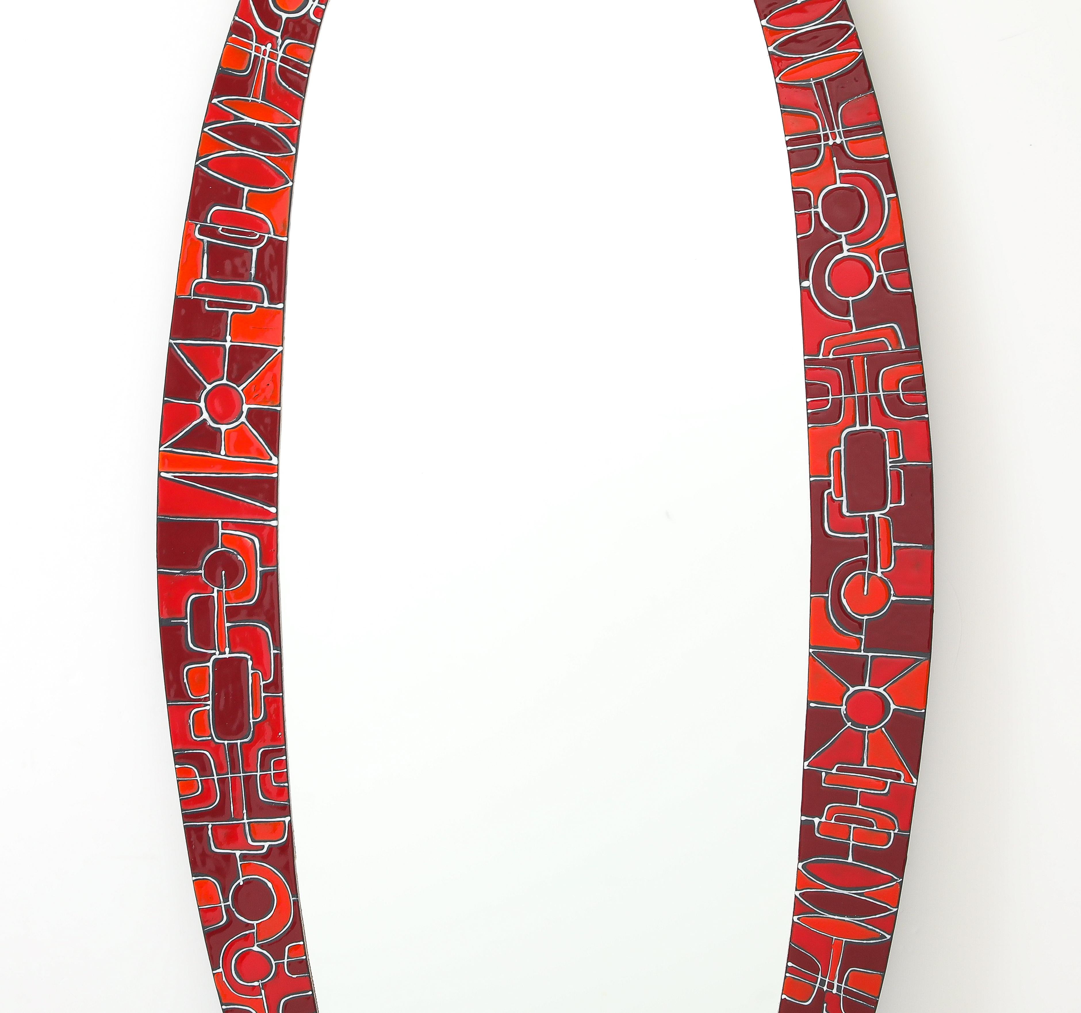 Siva Poggibonsi Miroir mural italien en émail des années 1960 en vente 1