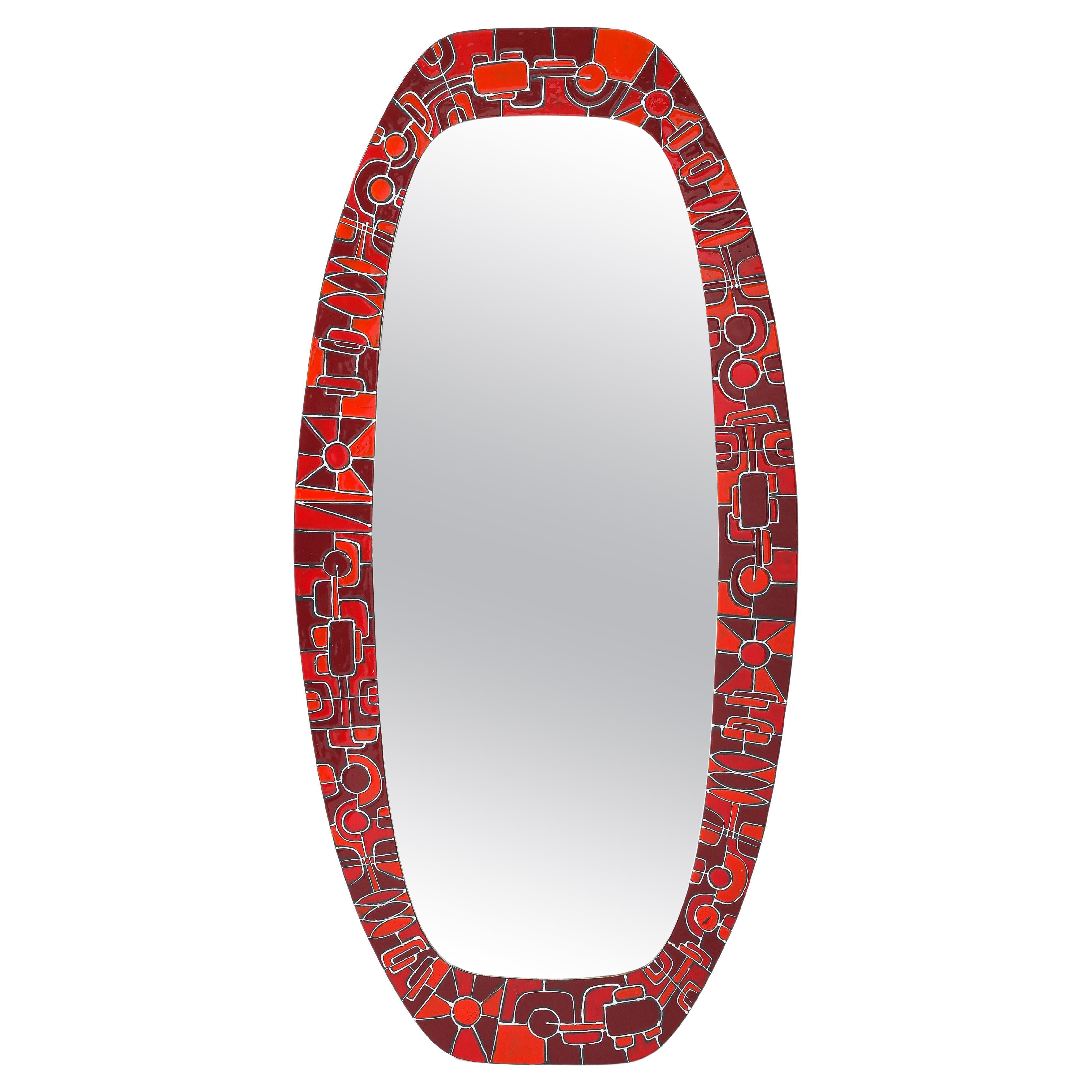 Siva Poggibonsi Miroir mural italien en émail des années 1960 en vente