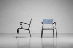 Siva Poggibonsi enamelled armchairs Italy 1950s