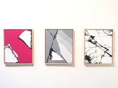 "Ok, Computer"" - grey abstract painting of broken glass