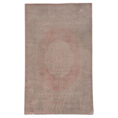 Sivas Antique Faded Central Medallion in Salmon Pinks and Soft Oranges
