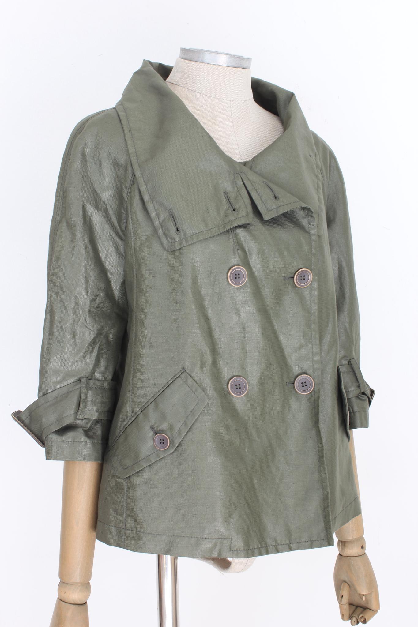 Siviglia Green Cotton Short Jacket 2000s For Sale 1