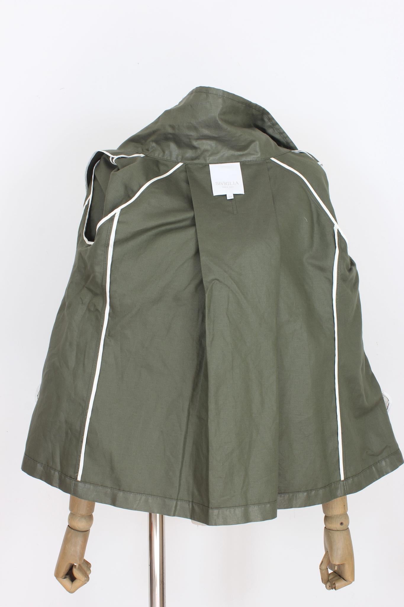 Siviglia Green Cotton Short Jacket 2000s For Sale 3
