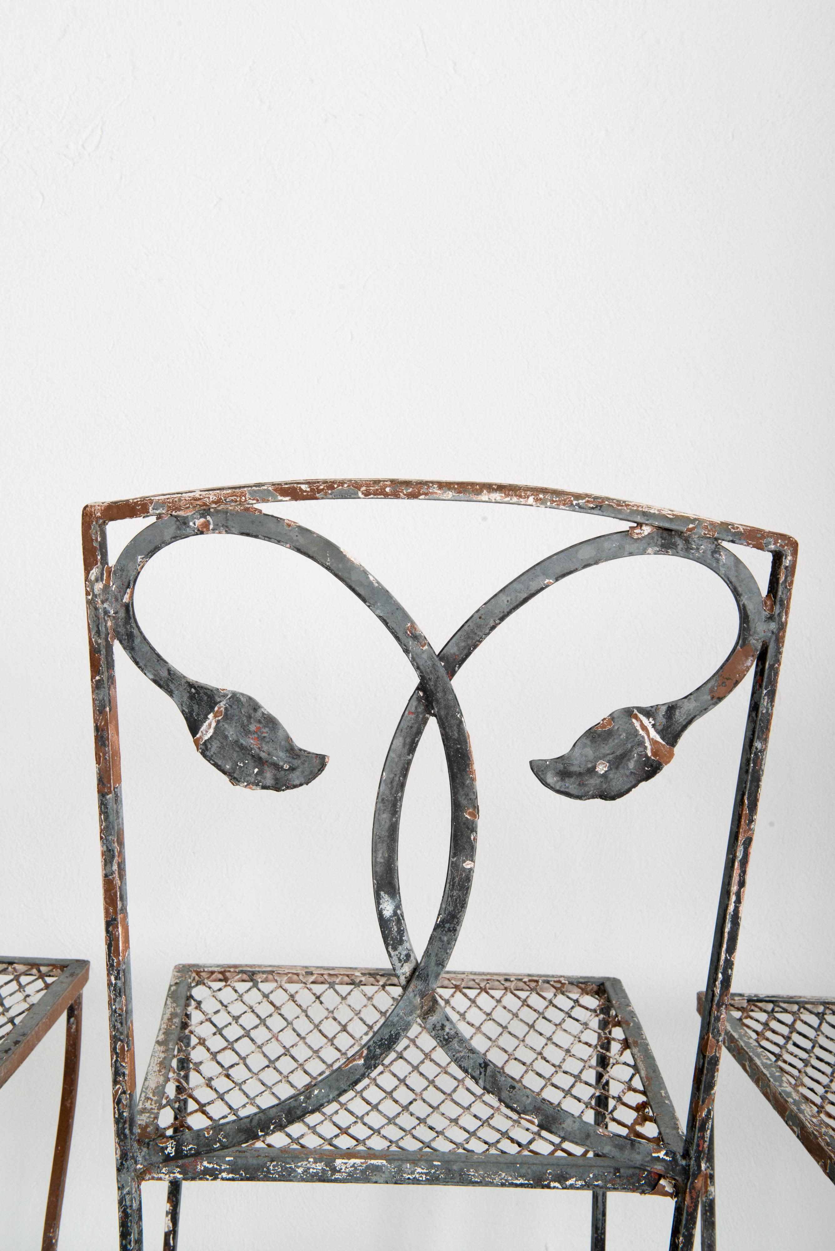 Six 1930s Handwrought Iron Salterini Dining Chairs 3