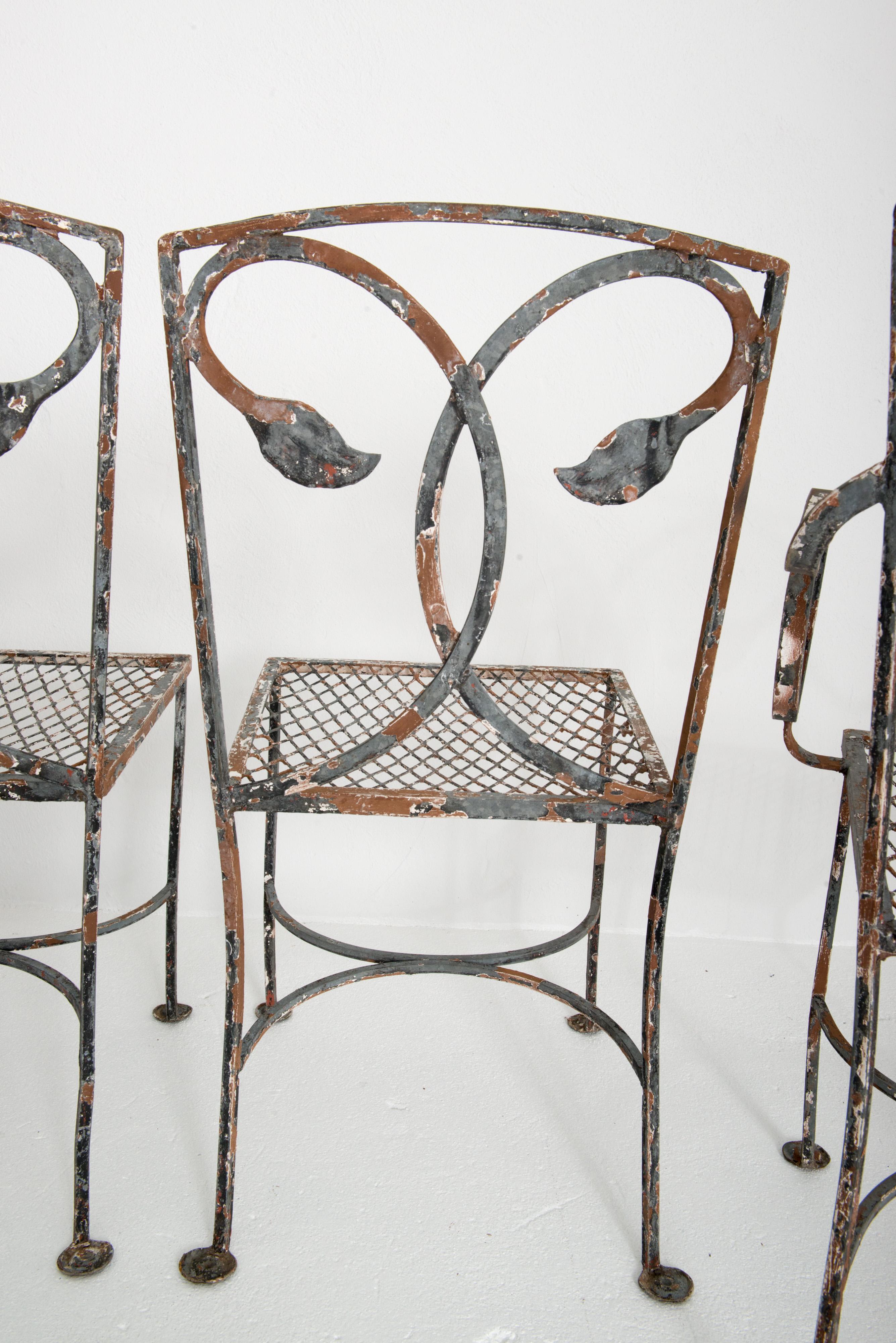 Six 1930s Handwrought Iron Salterini Dining Chairs 4
