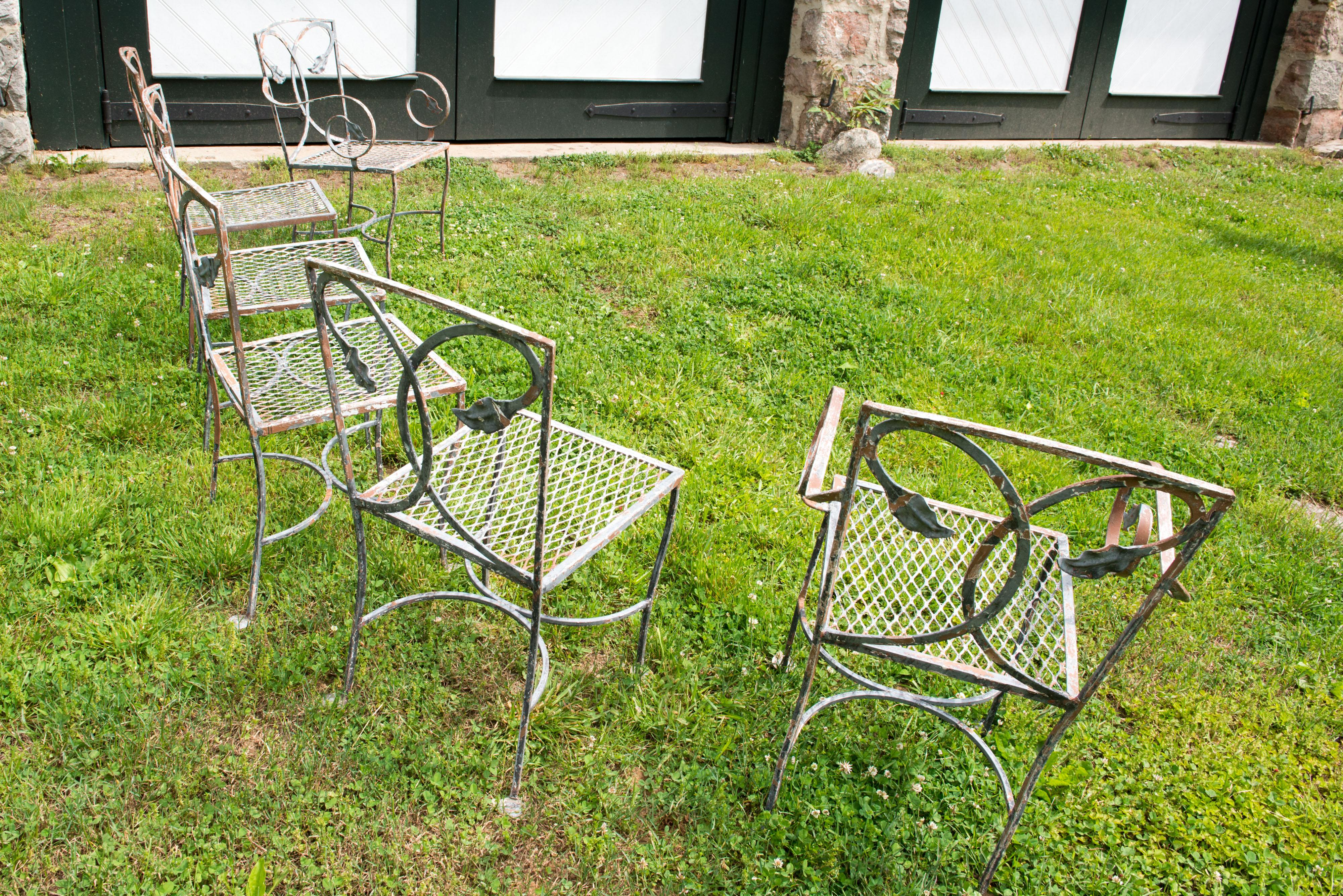 Six 1930s Handwrought Iron Salterini Dining Chairs 9