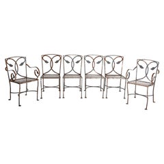 Six 1930s Handwrought Iron Salterini Dining Chairs