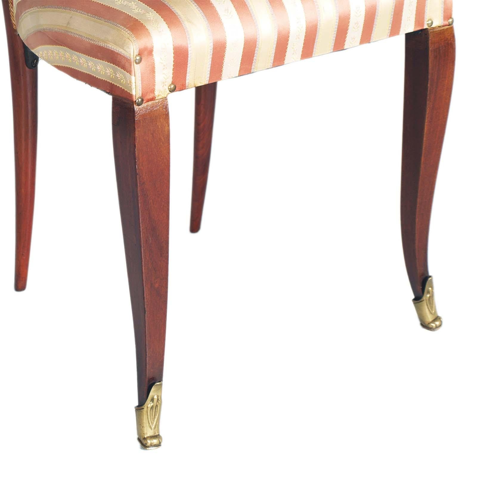 Mid-20th Century Six 1940s Chairs in Teack, Melchiorre Bega attributed, by Galleria Mobili Arte For Sale