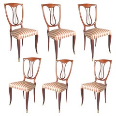 Six 1940s Chairs in Teack, Melchiorre Bega attributed, by Galleria Mobili Arte