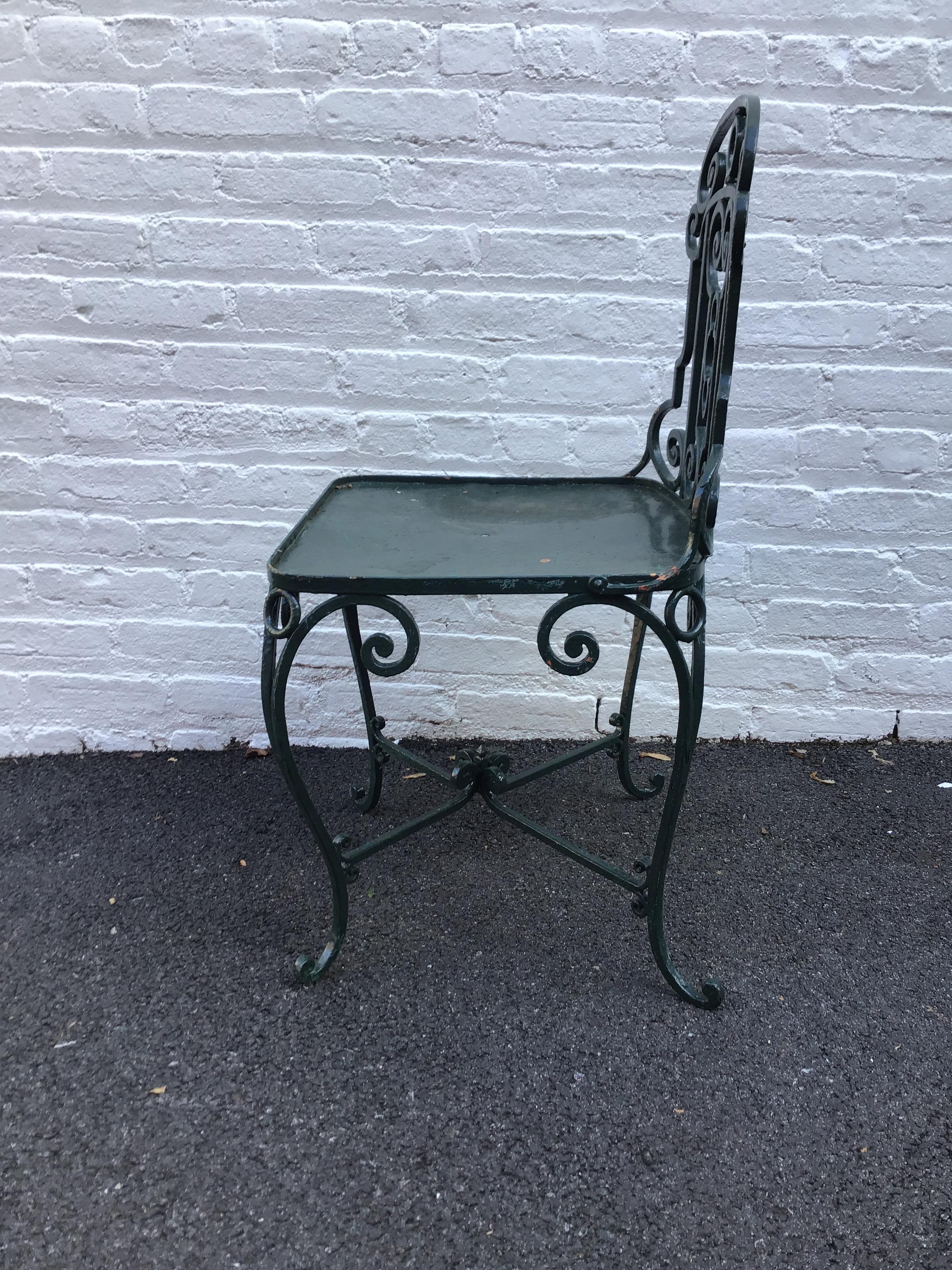 Six 1940s French Wrought Iron Garden Chairs 2