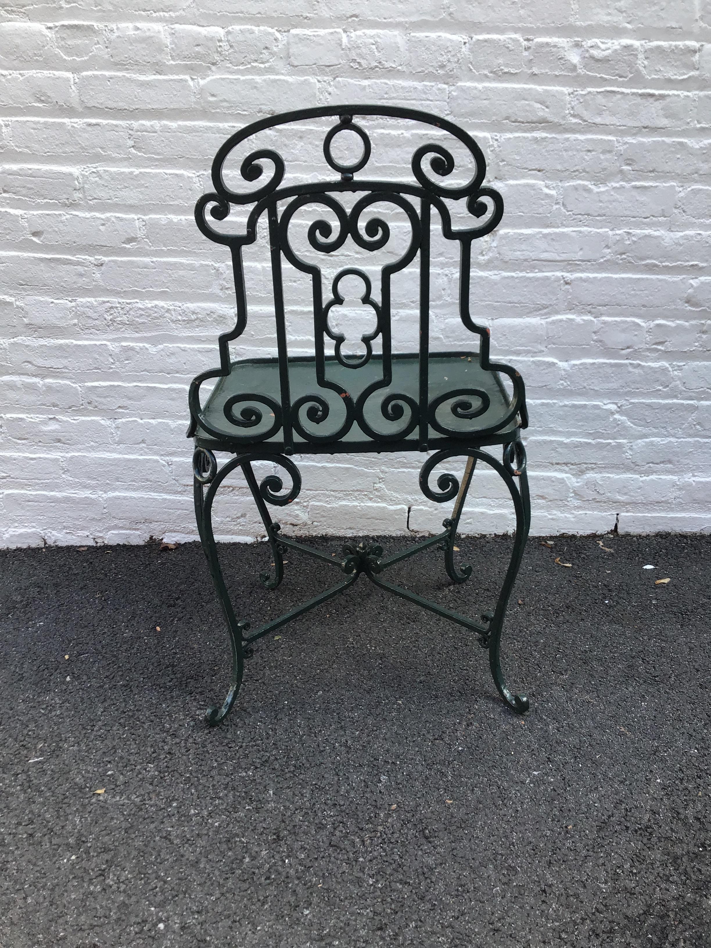 Six 1940s French Wrought Iron Garden Chairs 3
