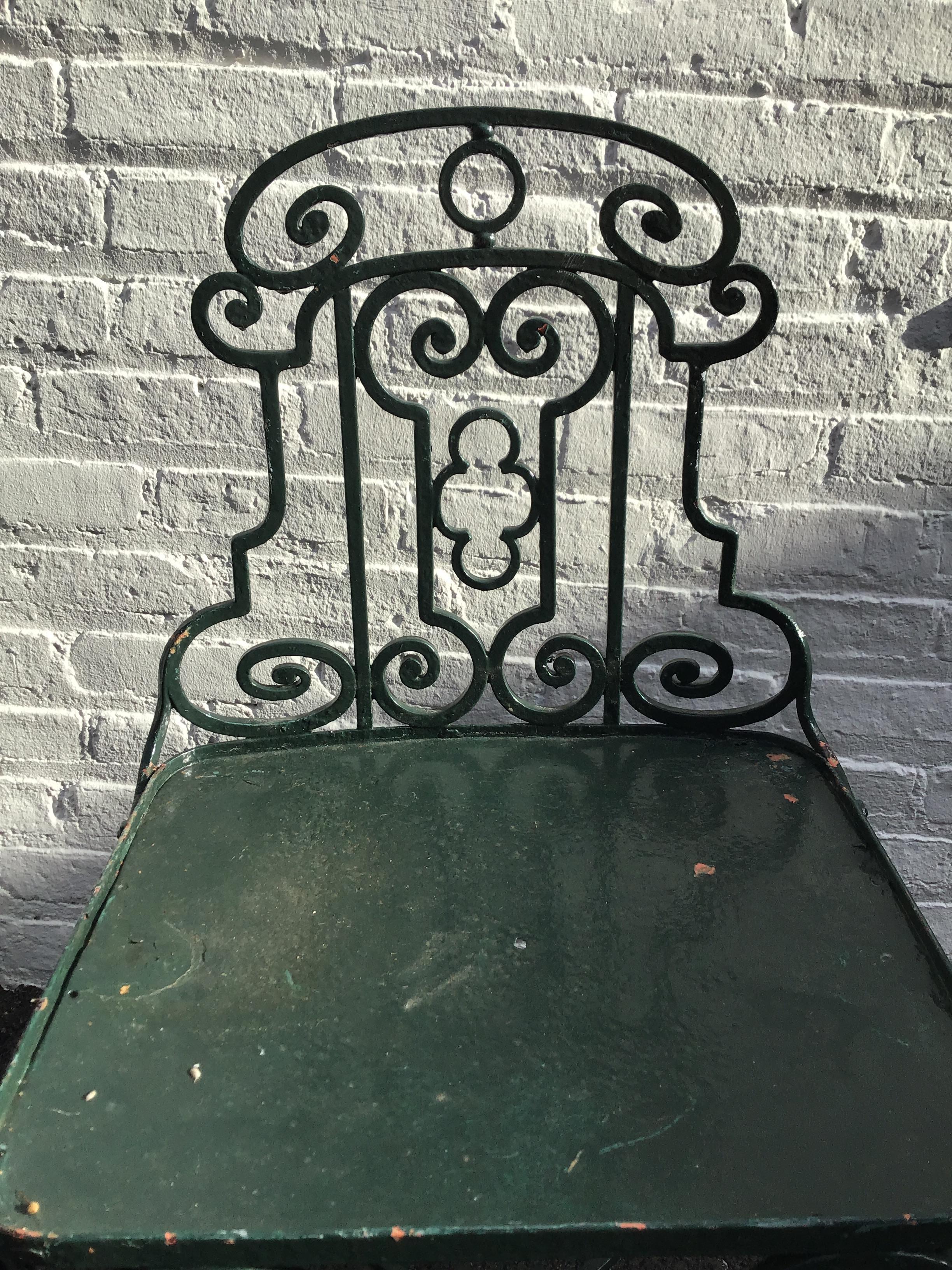Six 1940s French Wrought Iron Garden Chairs 4