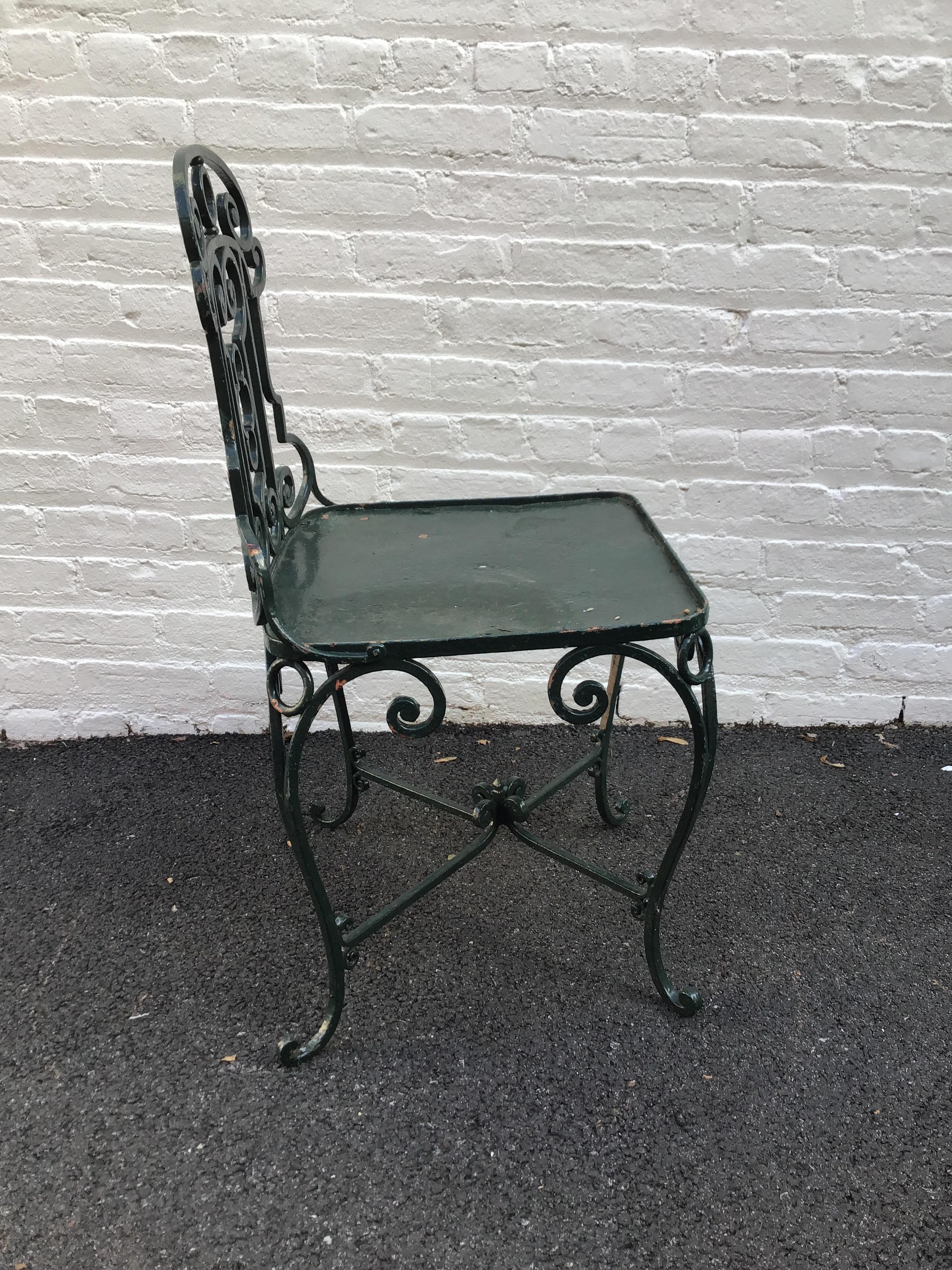 Six 1940s French Wrought Iron Garden Chairs 5
